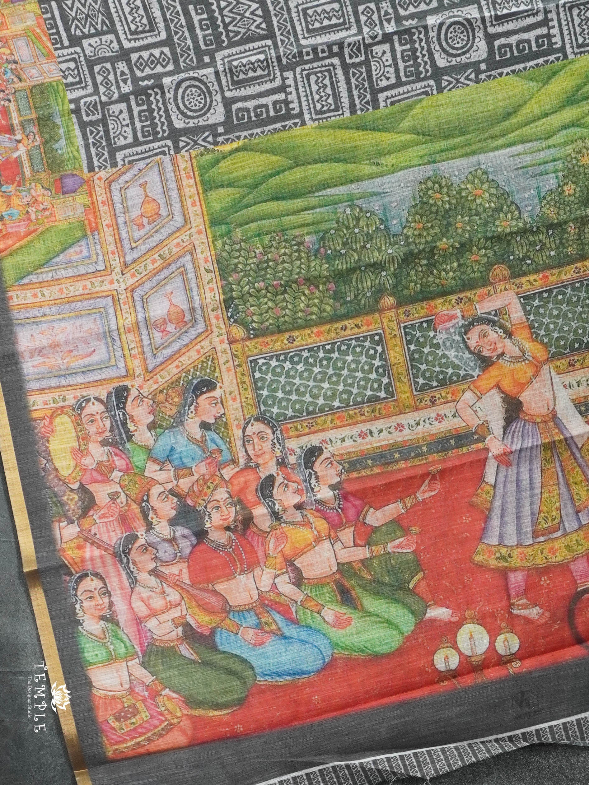 Kalamkari-inspired Printed Saree | TTDS2847