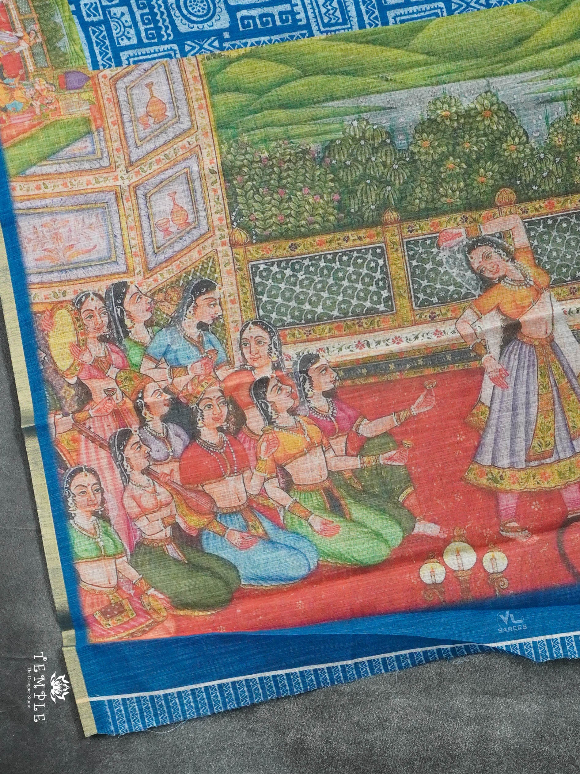 Kalamkari-inspired Printed Saree | TTDS2847