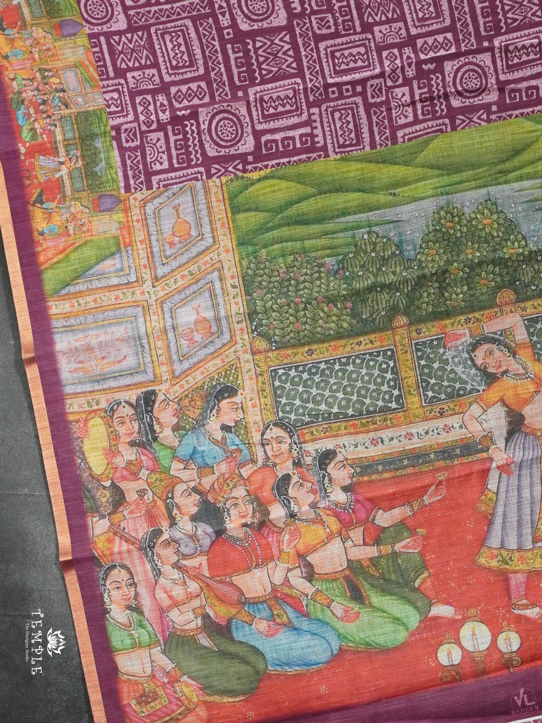 Kalamkari-inspired Printed Saree | TTDS2847