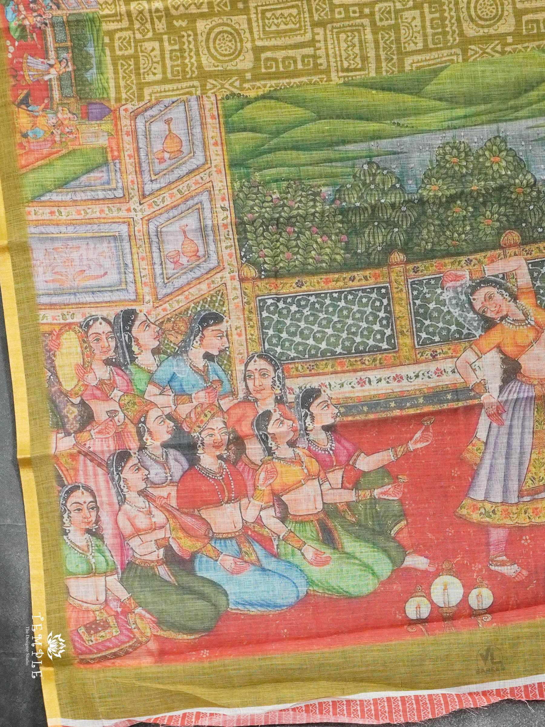 Kalamkari-inspired Printed Saree | TTDS2847