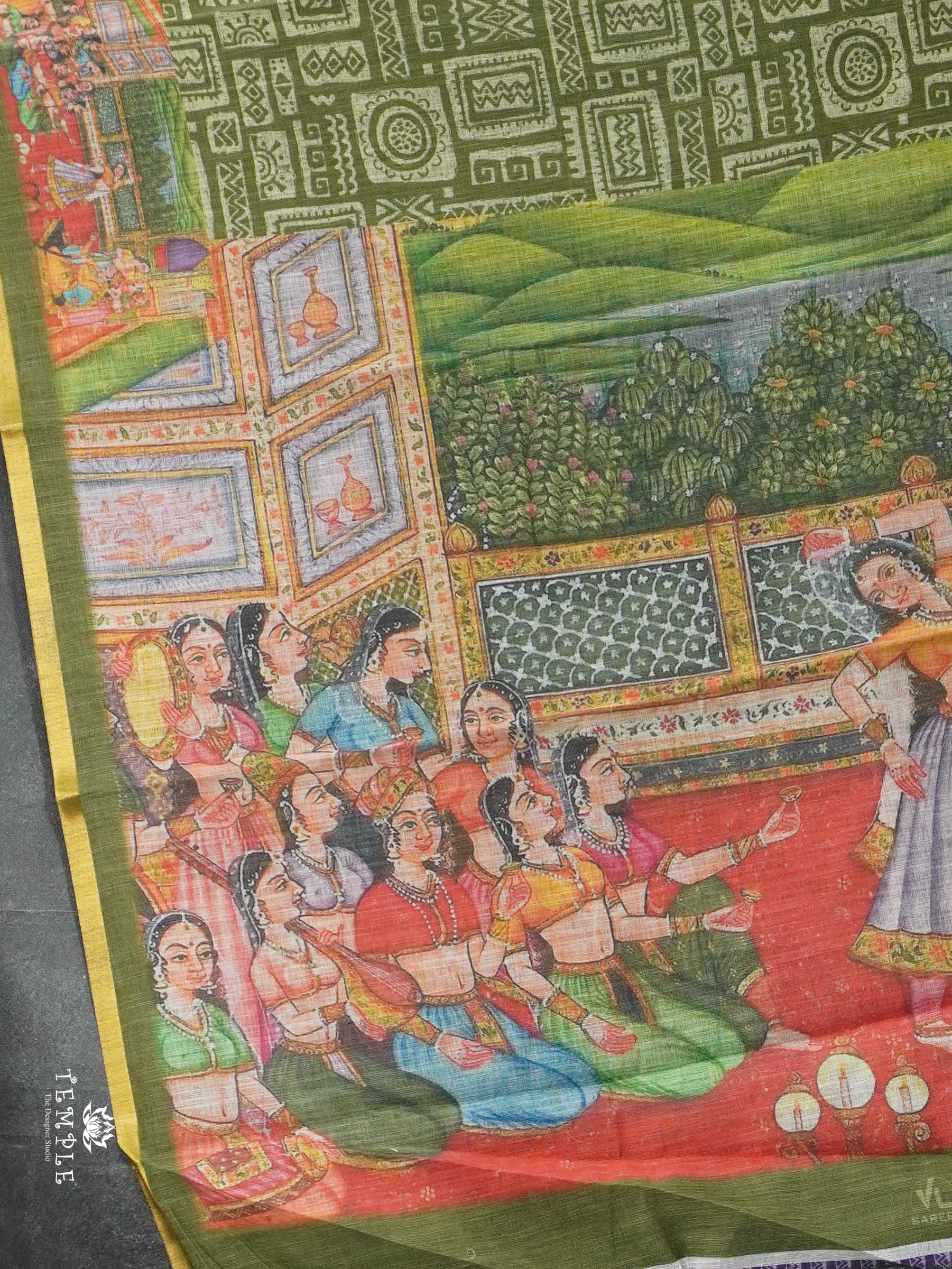 Kalamkari-inspired Printed Saree | TTDS2847