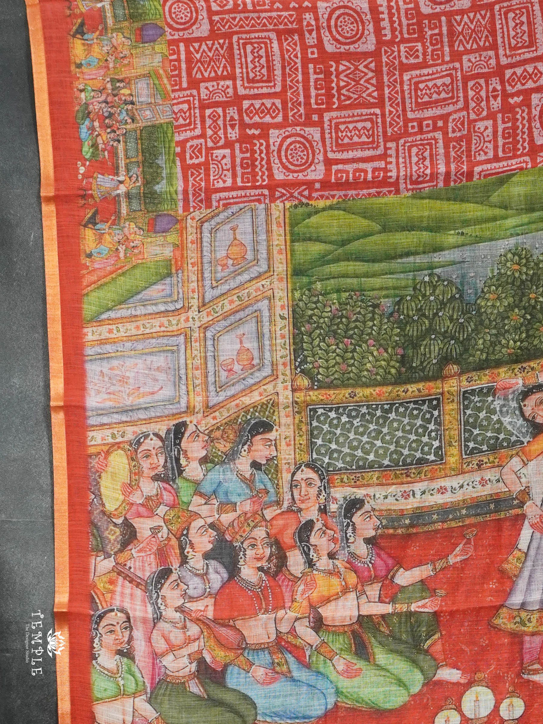 Kalamkari-inspired Printed Saree | TTDS2847