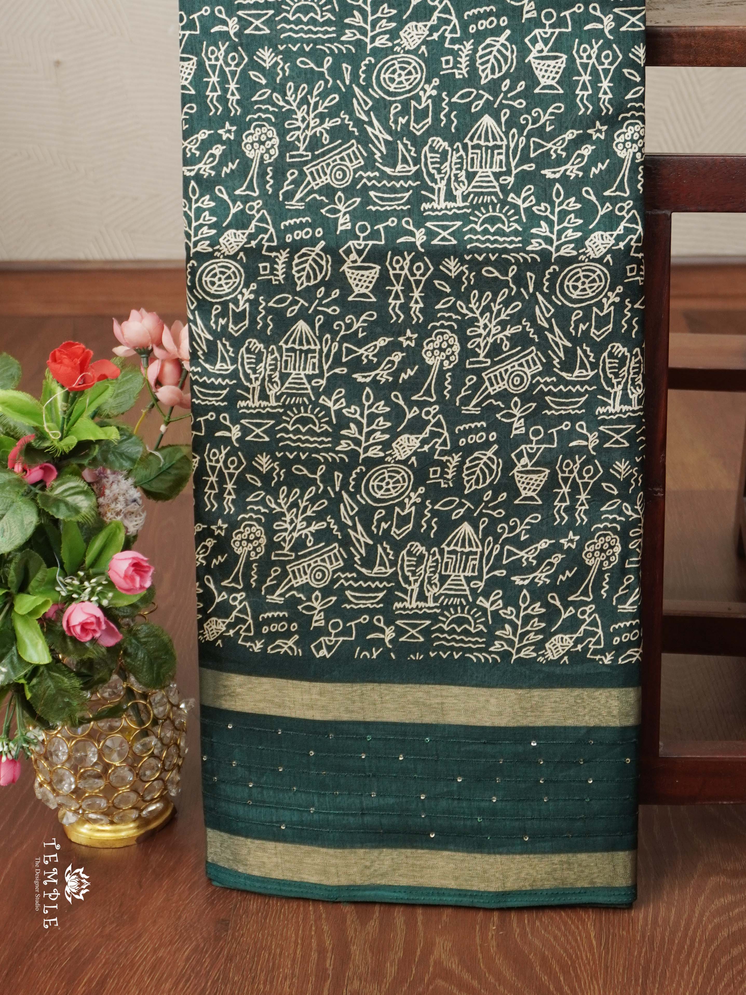 Warli Printed Dola Saree | TTDS2340