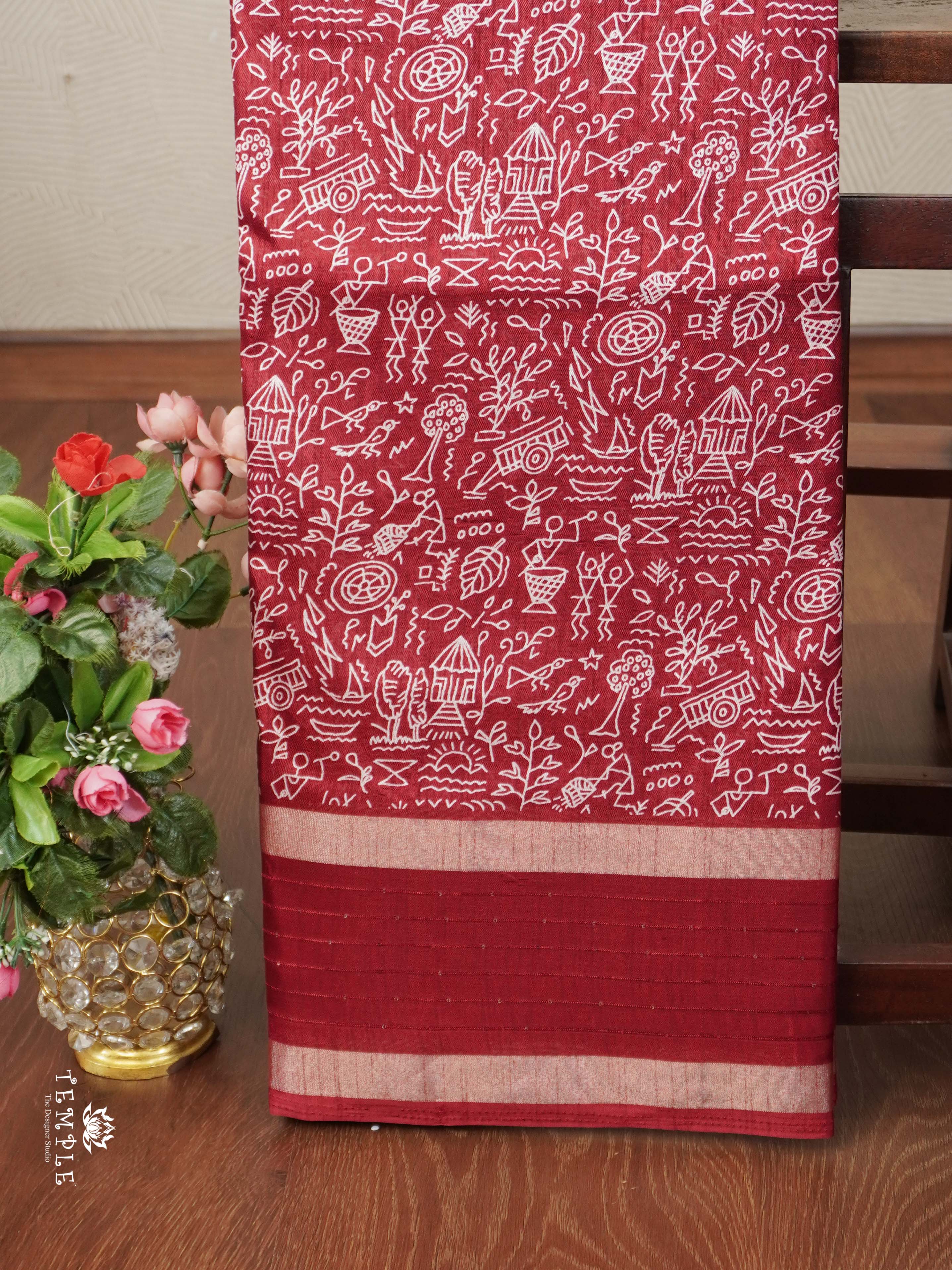 Warli Printed Dola Saree | TTDS2340