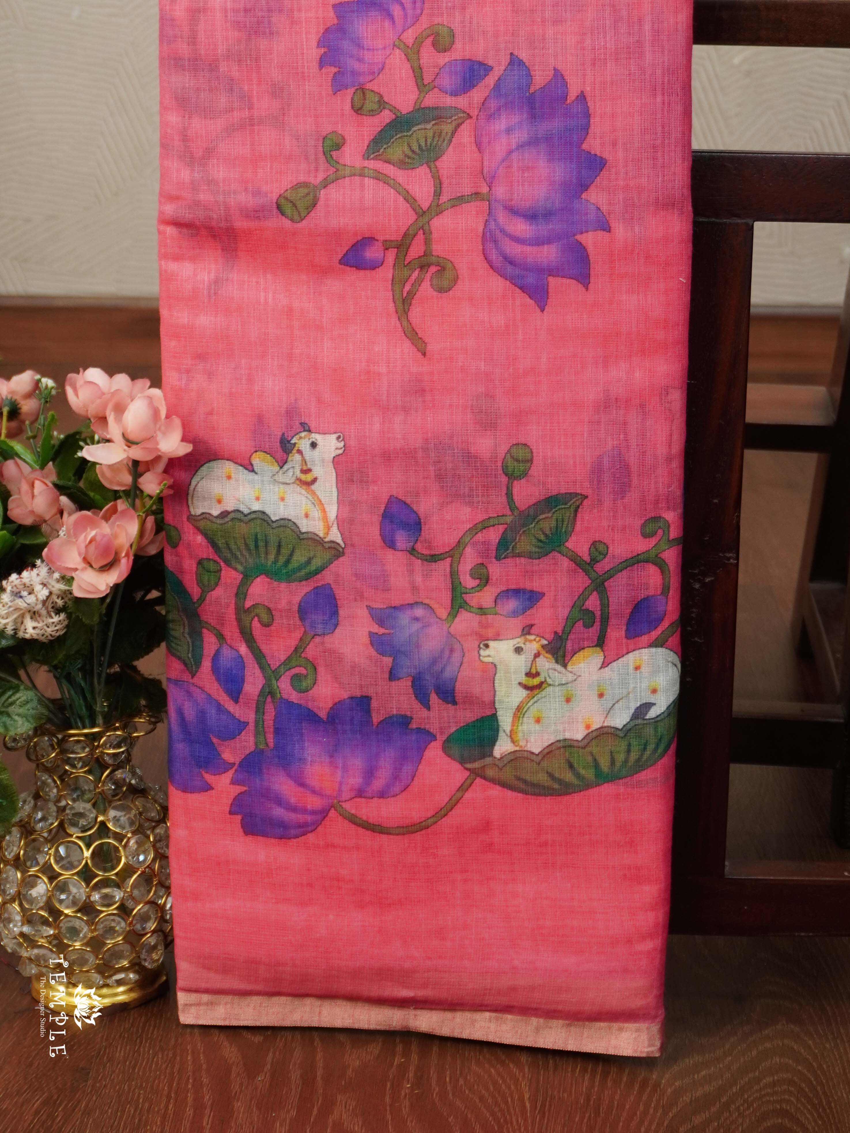 Chanderi Cotton Saree With Pichwai Prints | TTDS2330