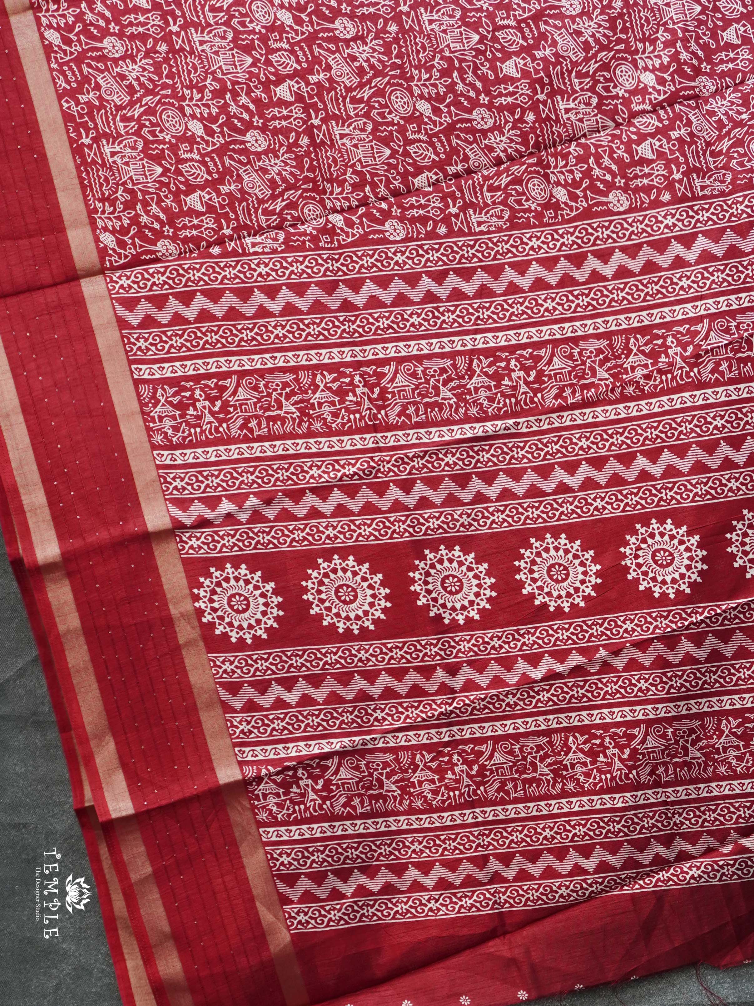 Warli Printed Dola Saree | TTDS2340