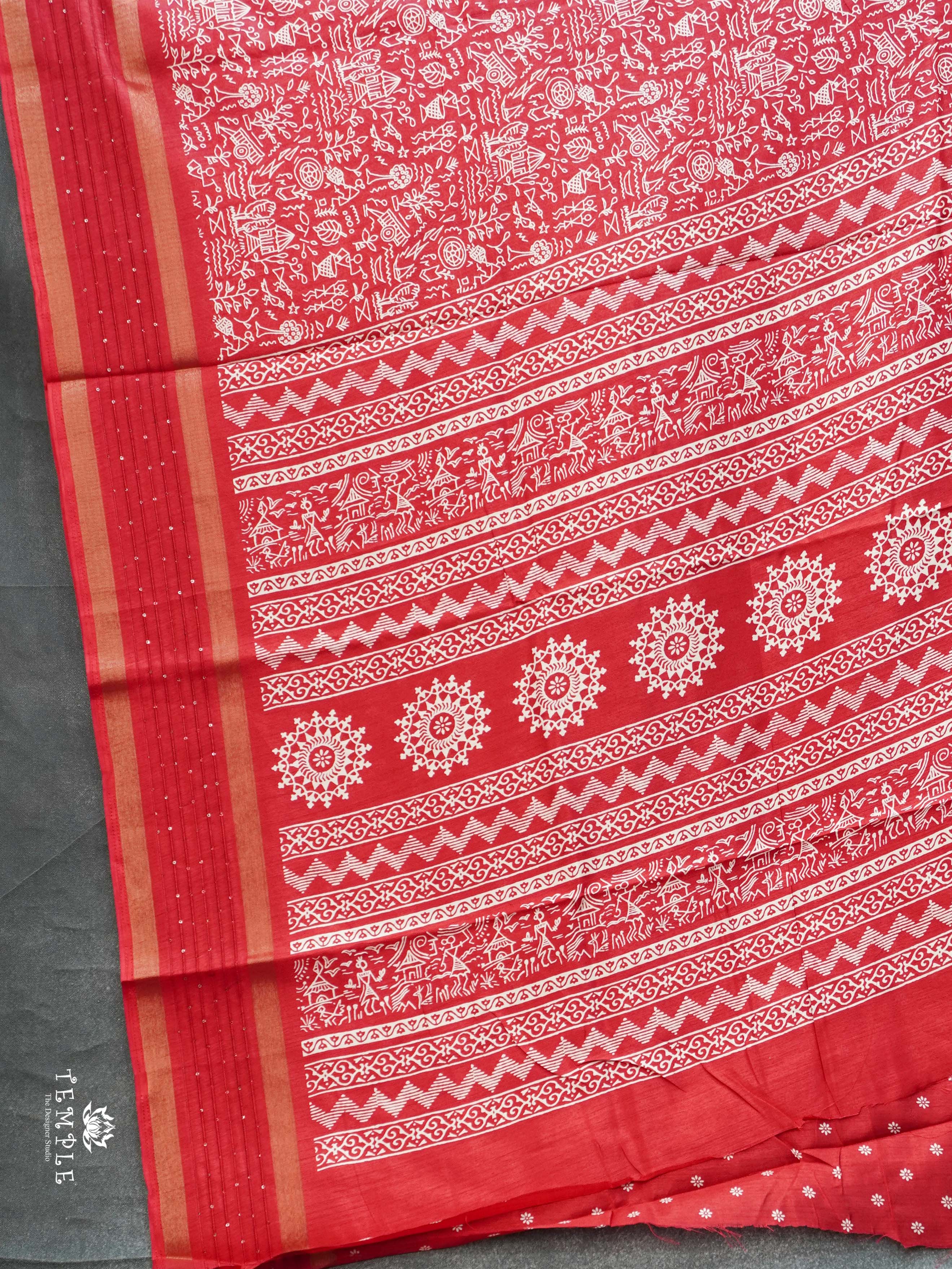 Warli Printed Dola Saree | TTDS2340