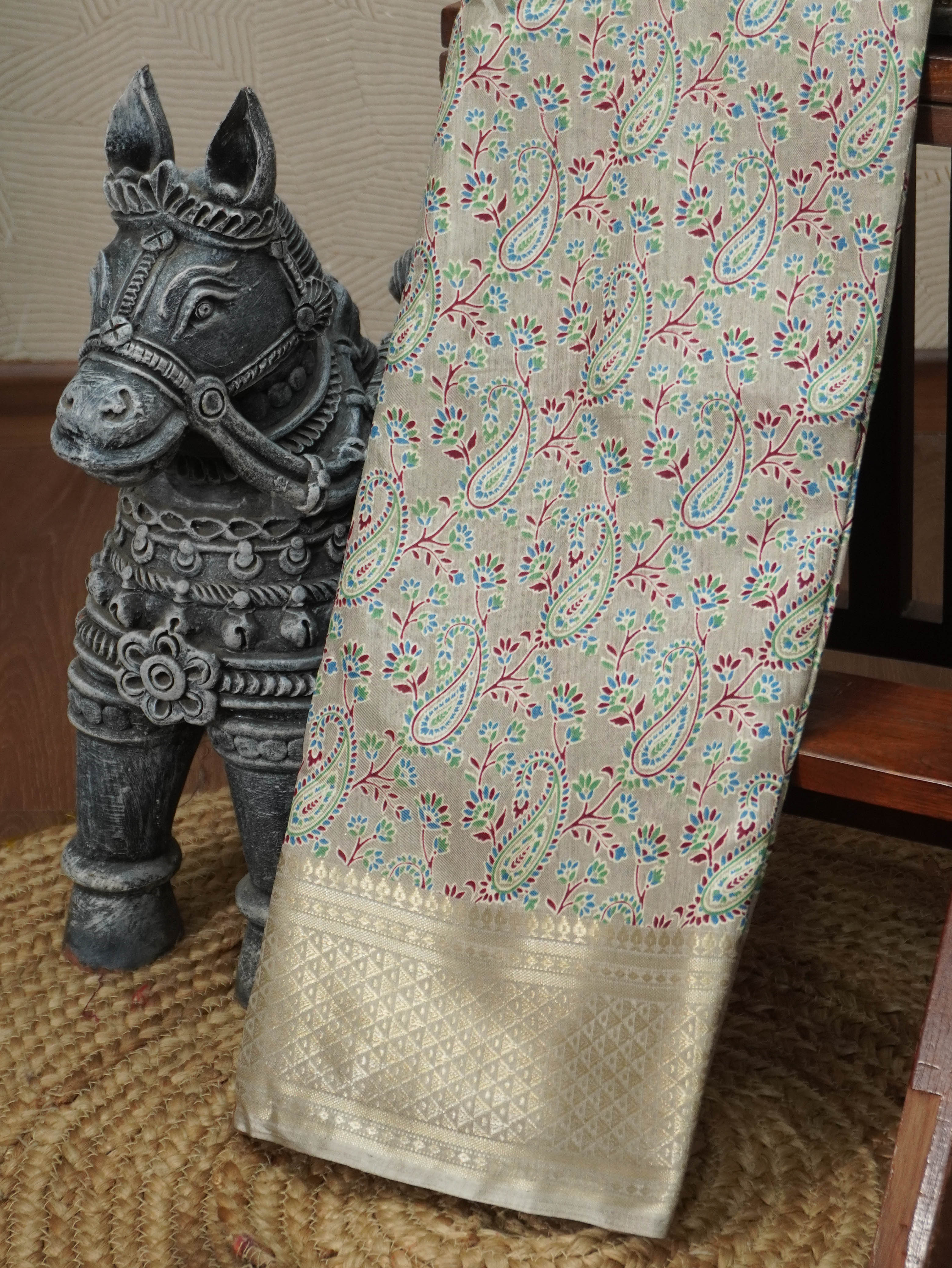 Printed Dola Silk Saree | TTDS3244