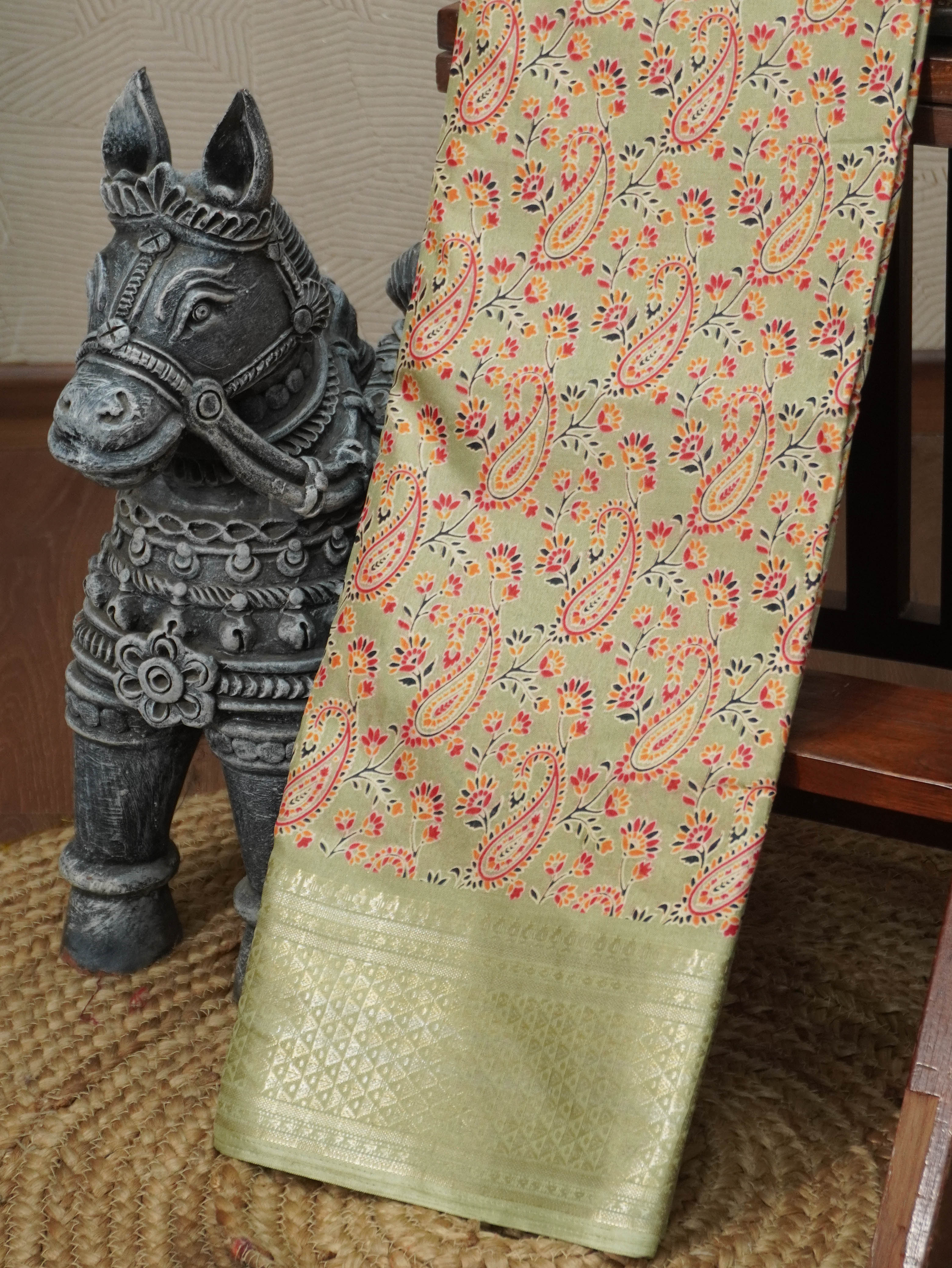 Printed Dola Silk Saree | TTDS3244