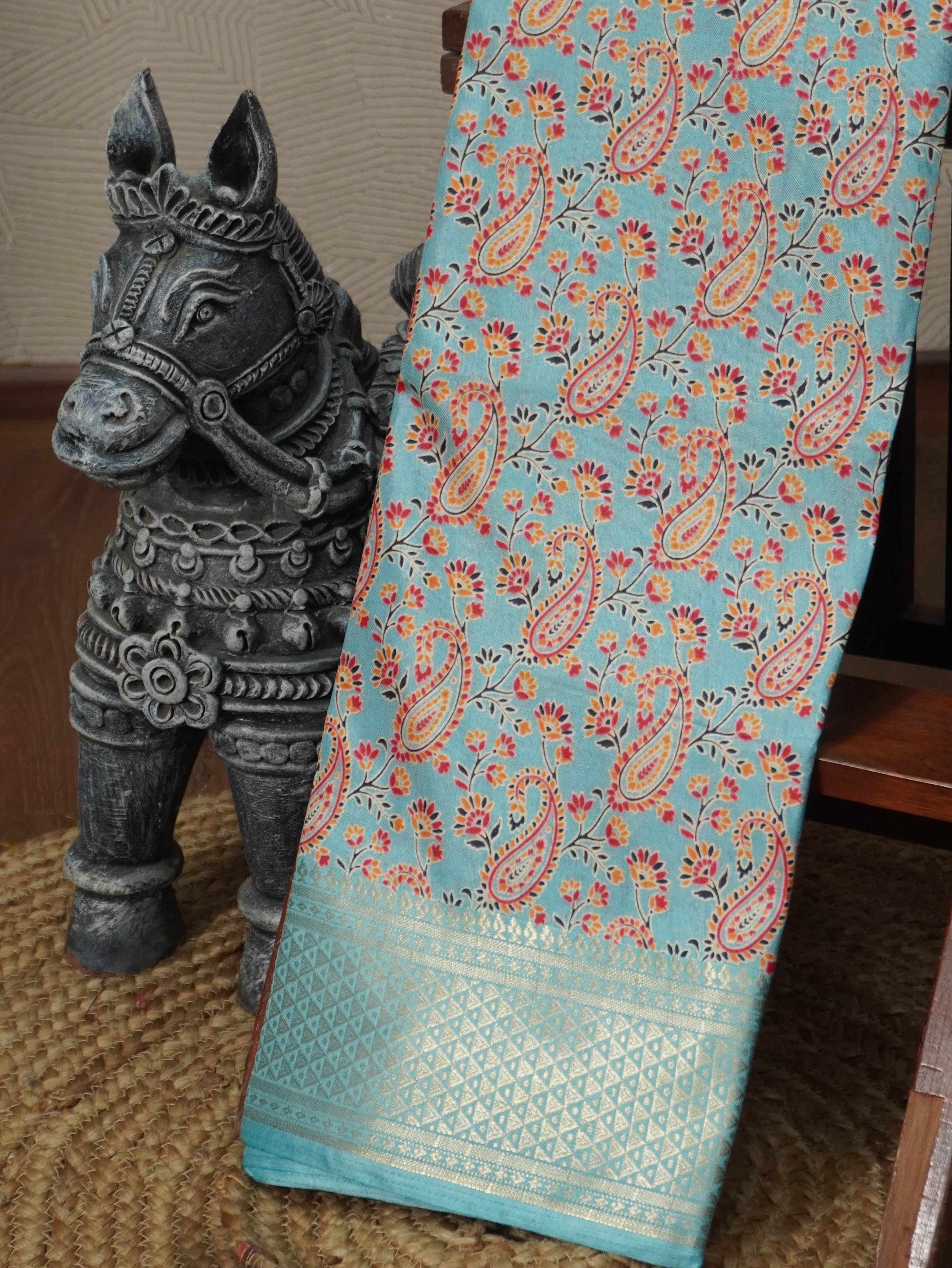 Printed Dola Silk Saree | TTDS3244