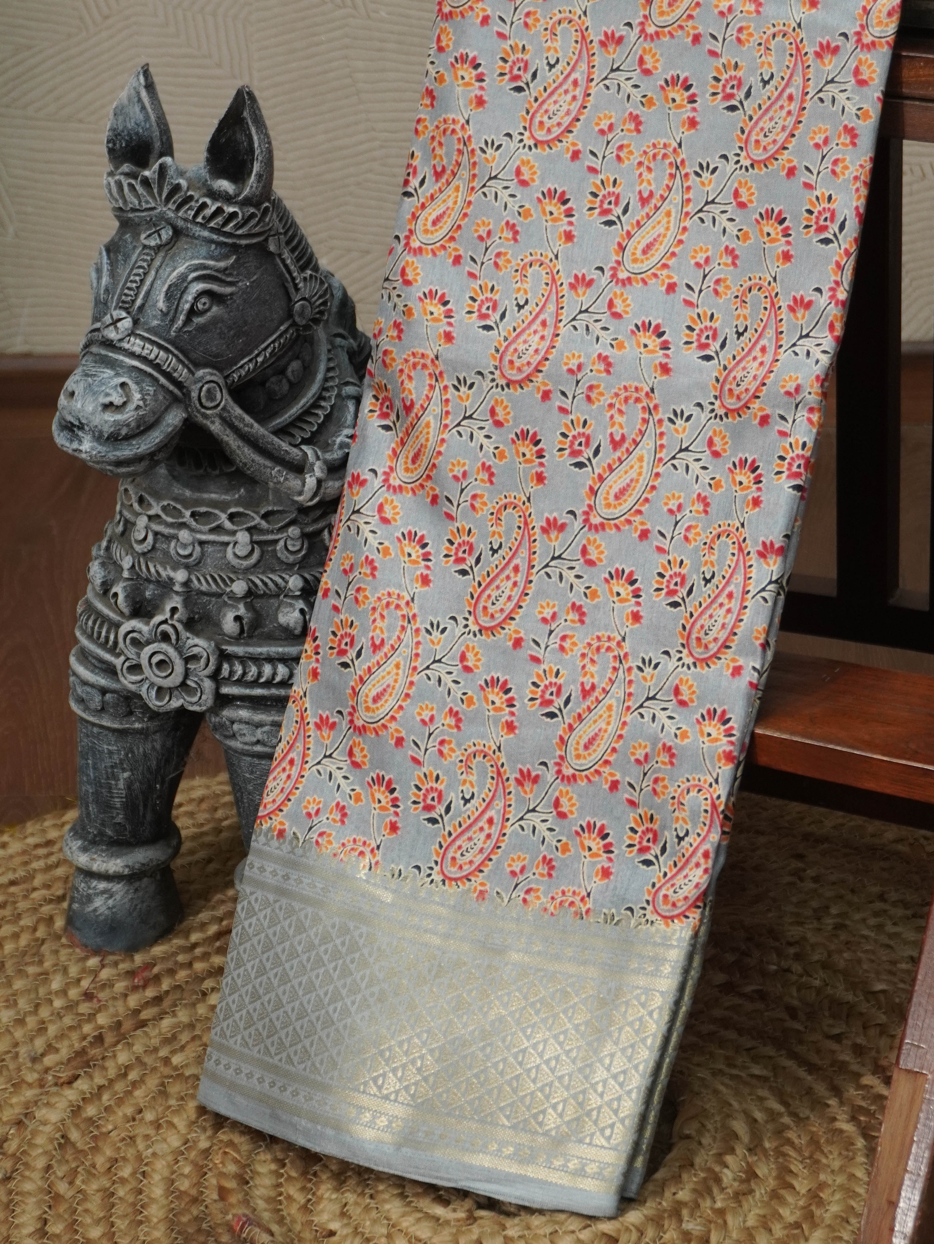 Printed Dola Silk Saree | TTDS3244