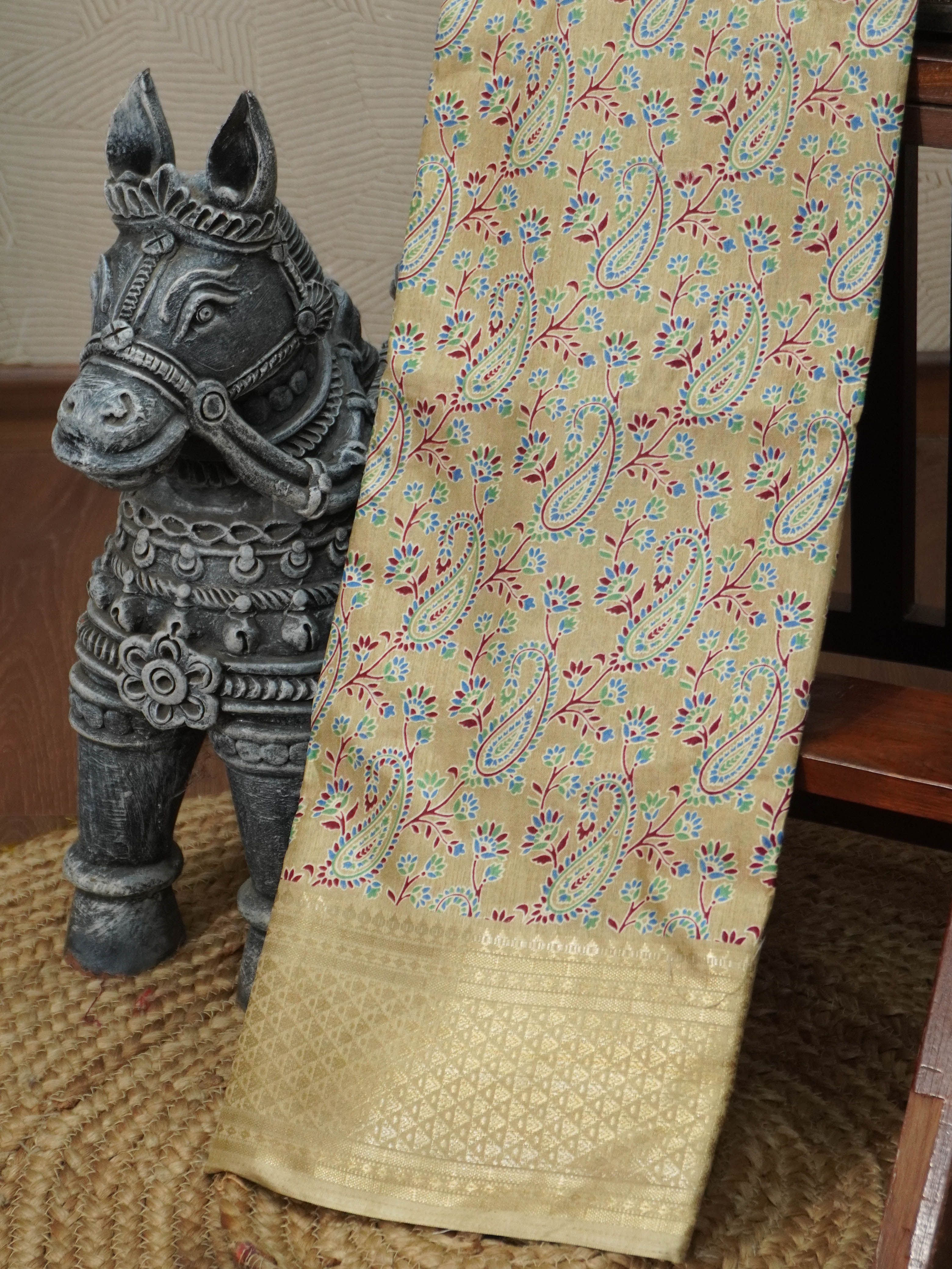 Printed Dola Silk Saree | TTDS3244