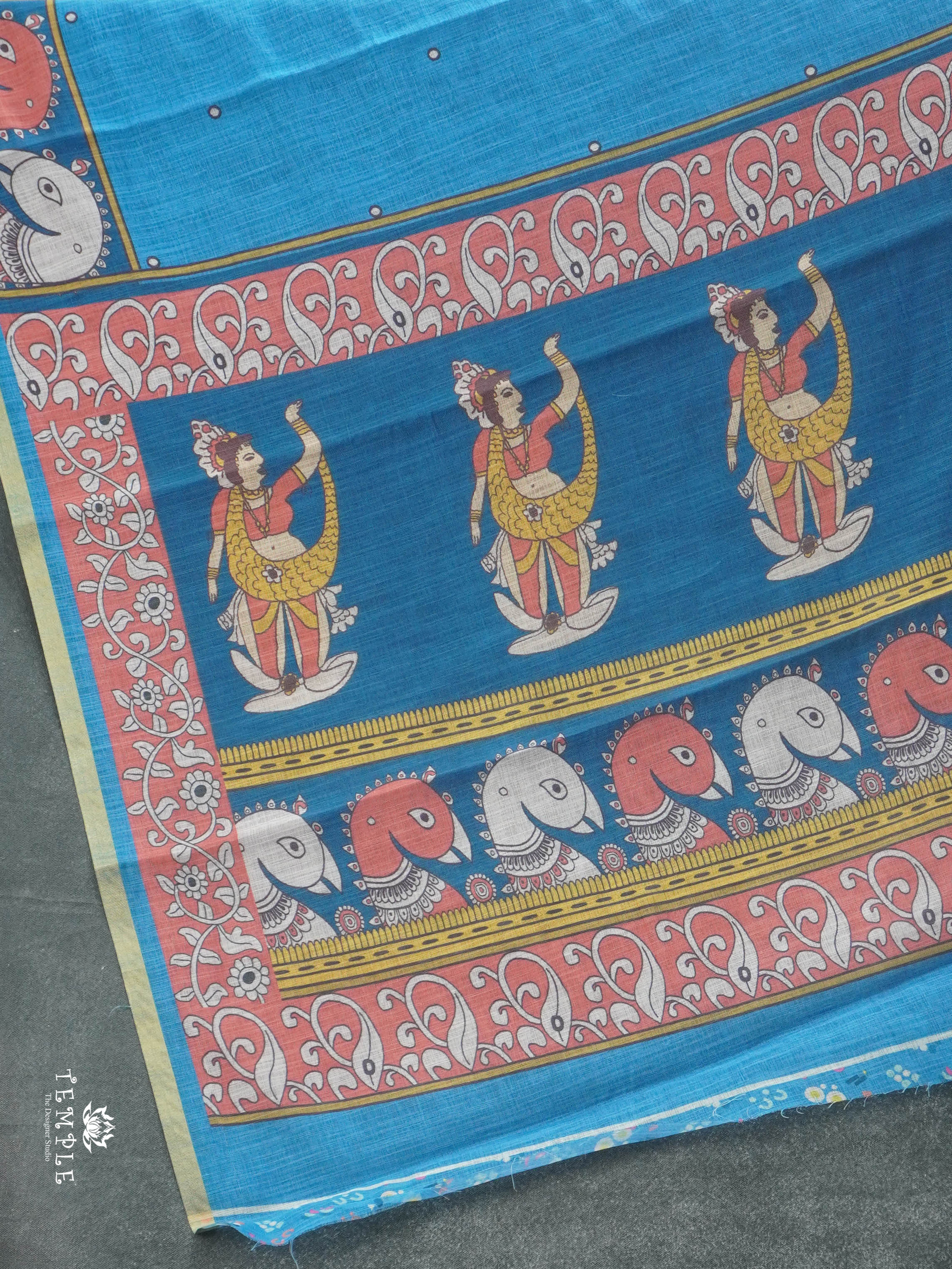 Kalamkari Linen cotton saree | TTDS2813