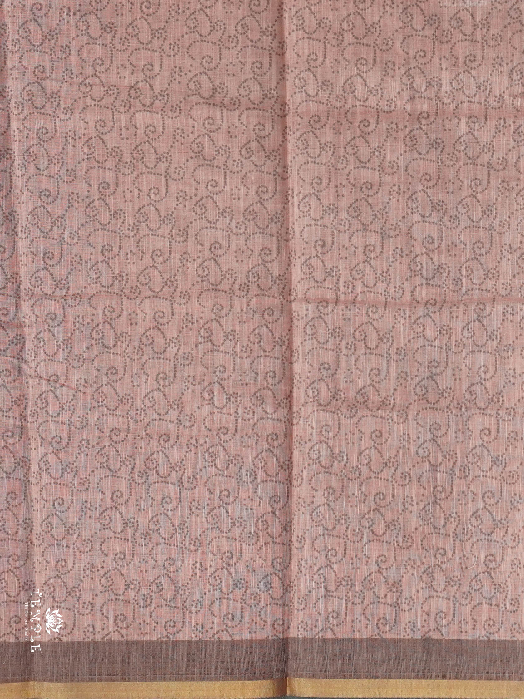 Linen Cotton Saree With Elephant Motifs | TTDS2811