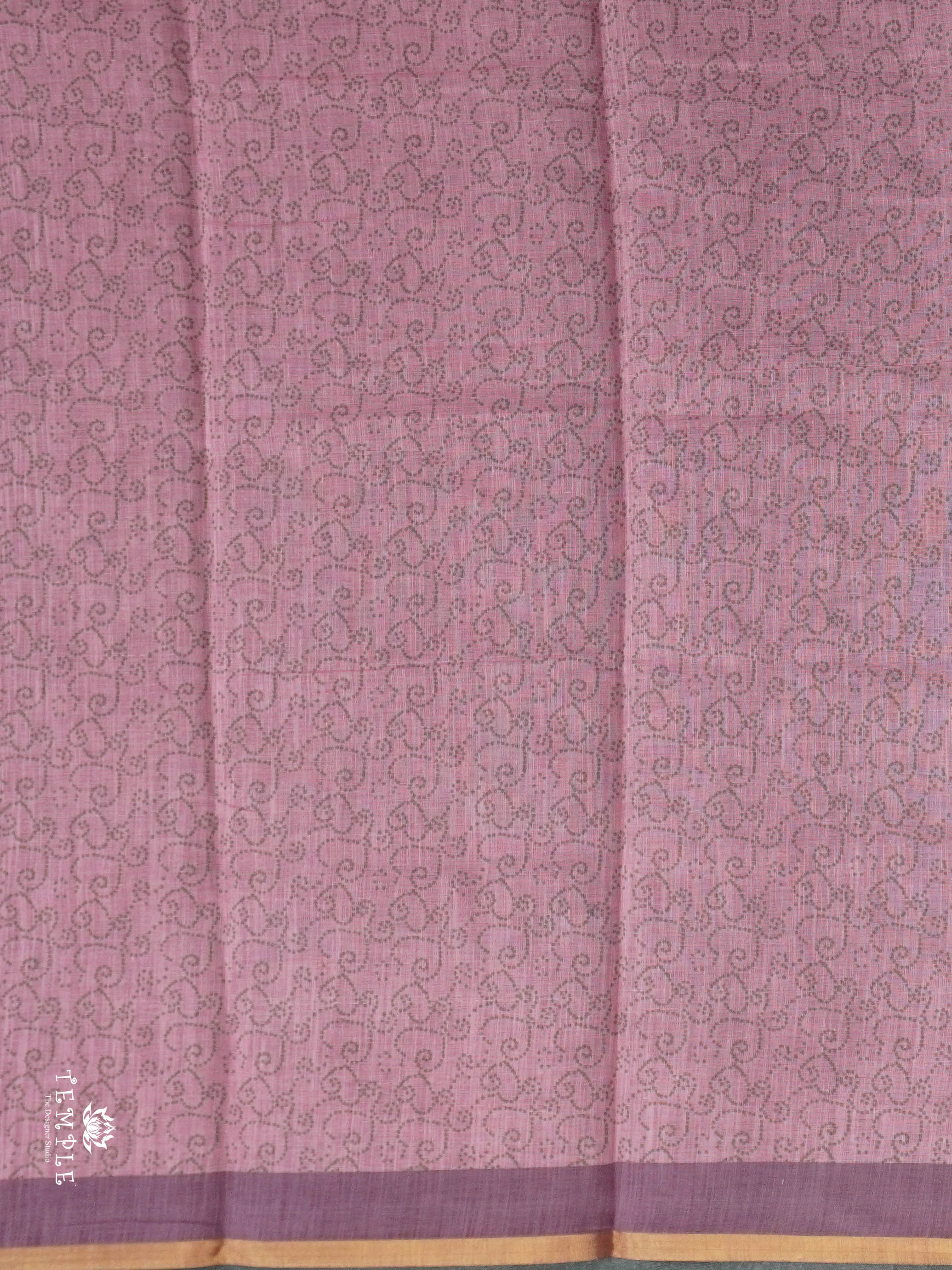 Linen Cotton Saree With Elephant Motifs | TTDS2811