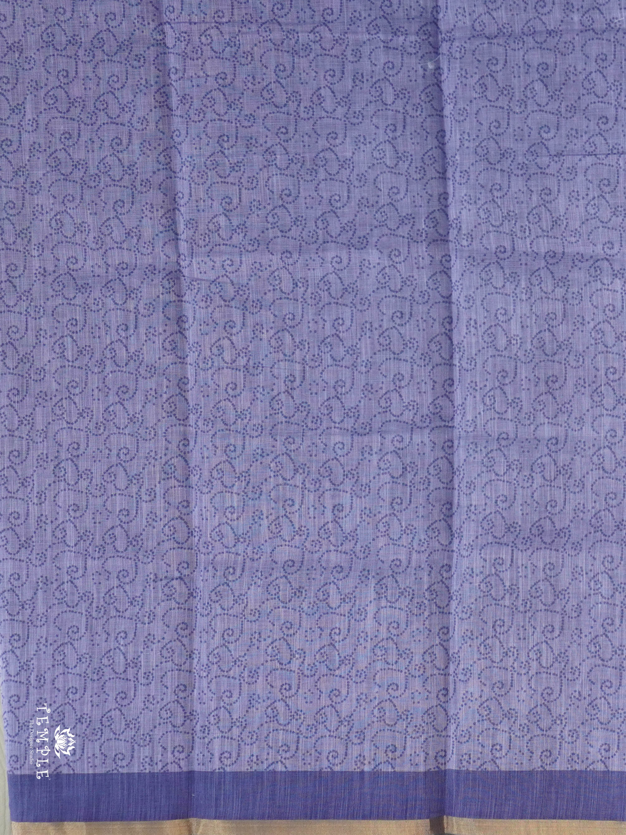 Linen Cotton Saree With Elephant Motifs | TTDS2811