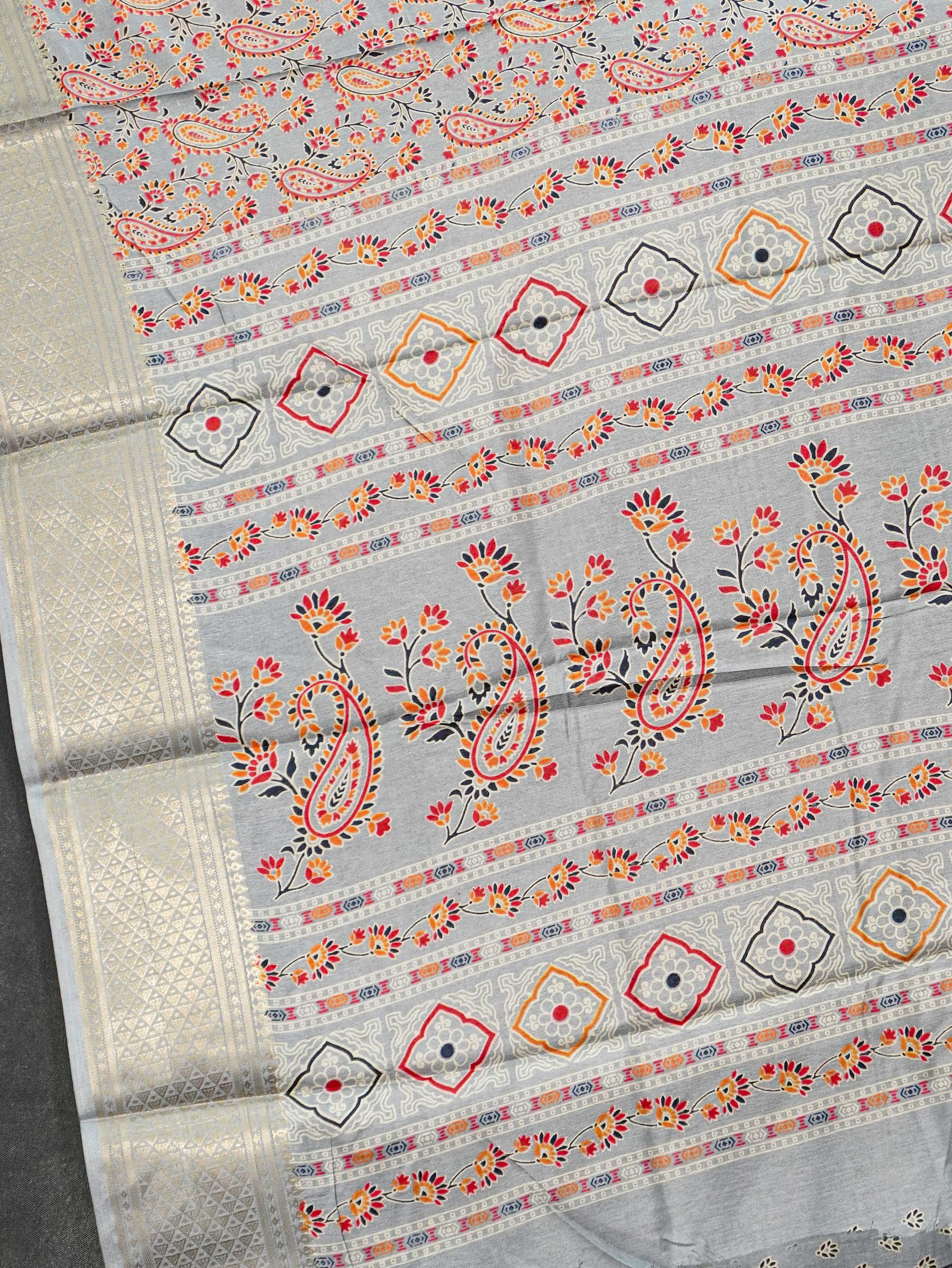 Printed Dola Silk Saree | TTDS3244