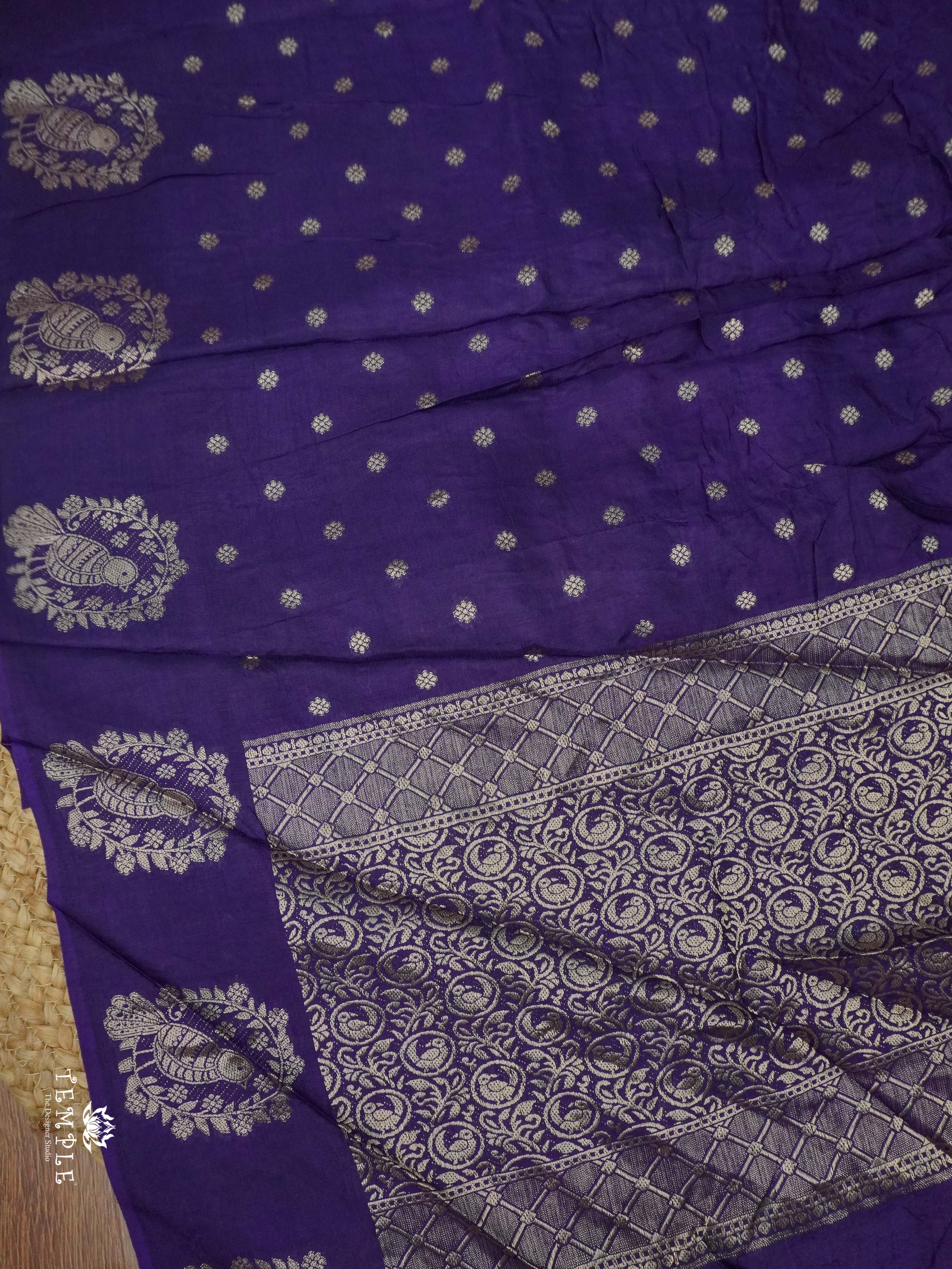 Viscose Georgette Saree with Sparrow Border| TTDS2334
