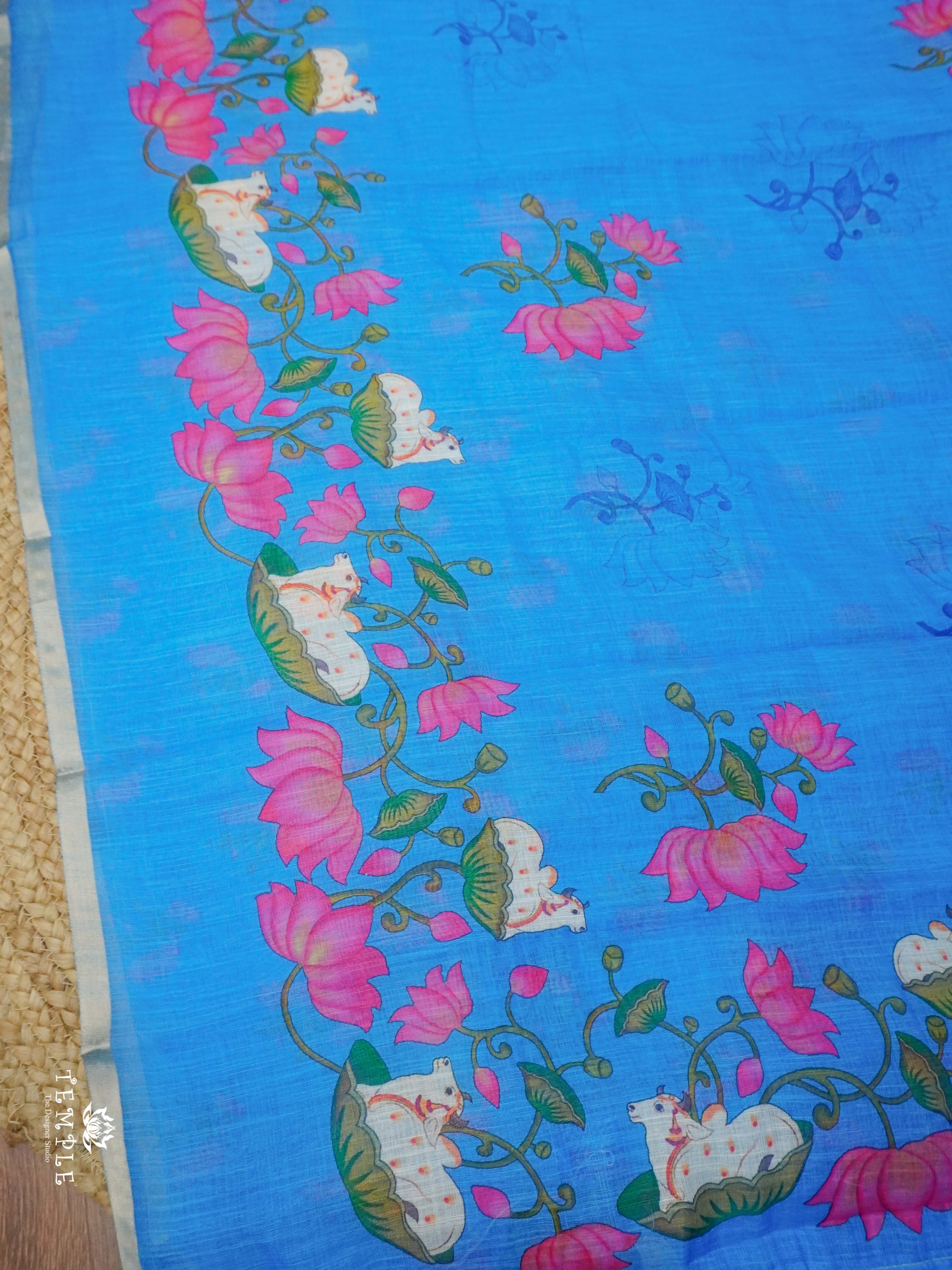 Chanderi Cotton Saree With Pichwai Prints | TTDS2330
