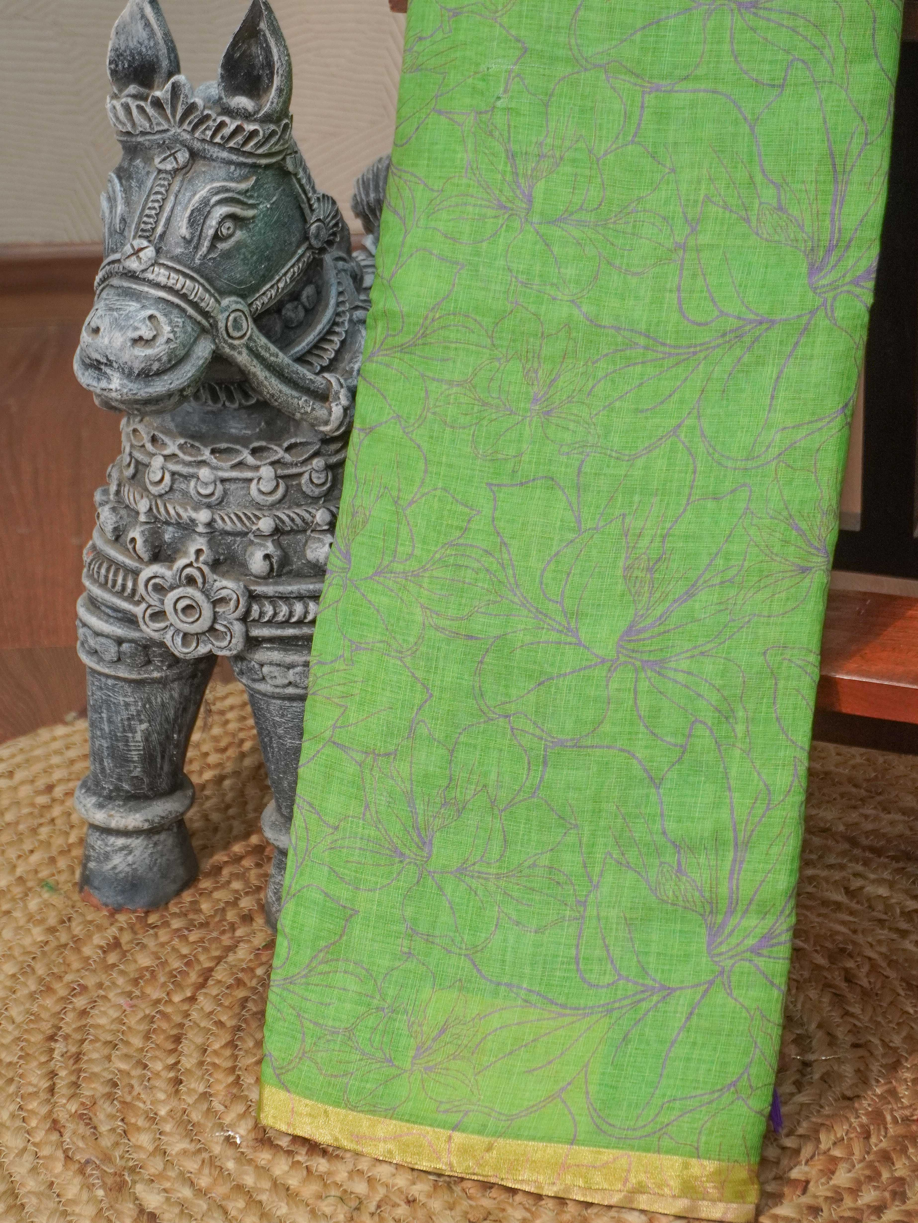 Linen Cotton Saree | TTDS3271