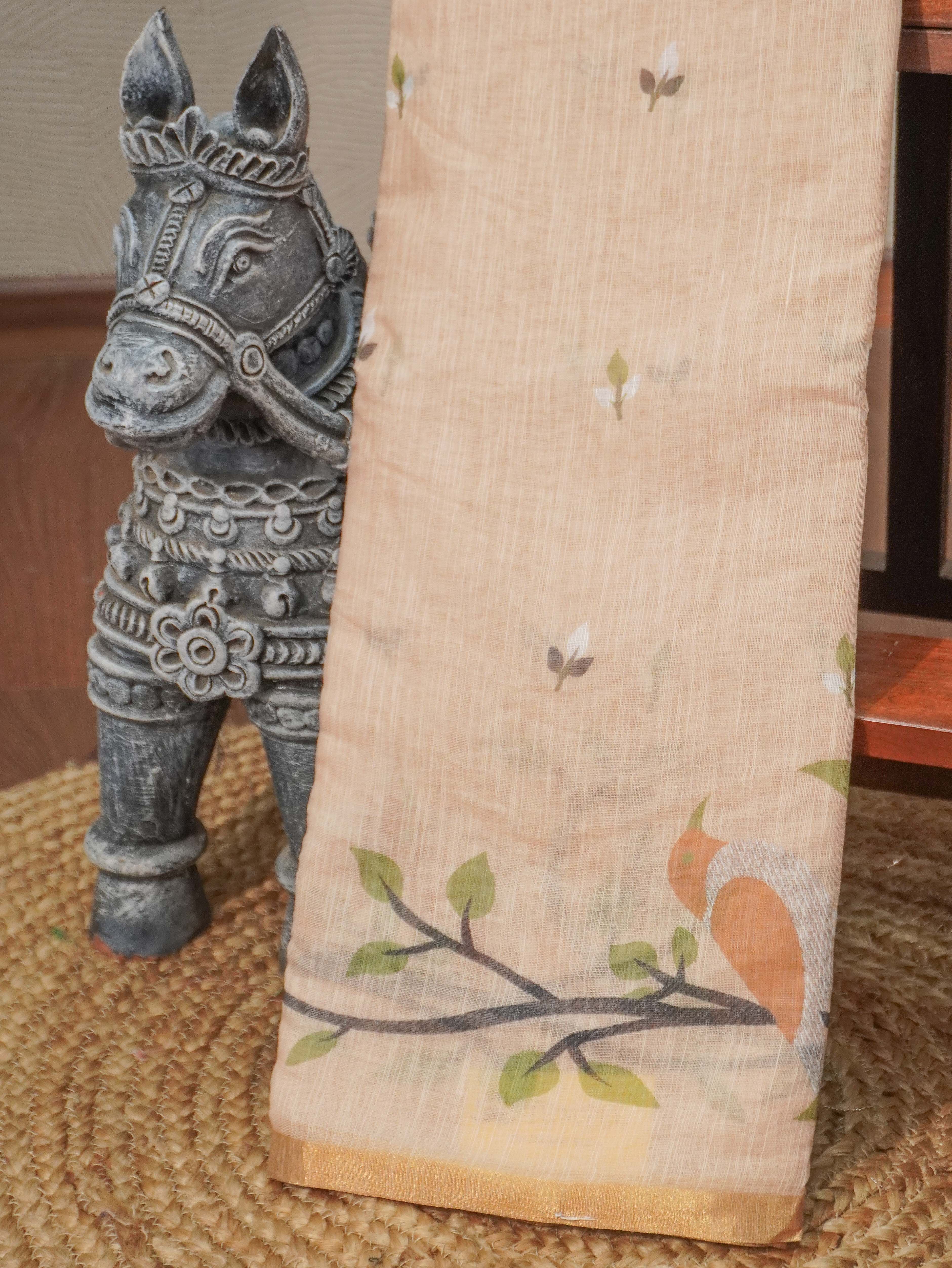 Linen Cotton Saree | TTDS3270