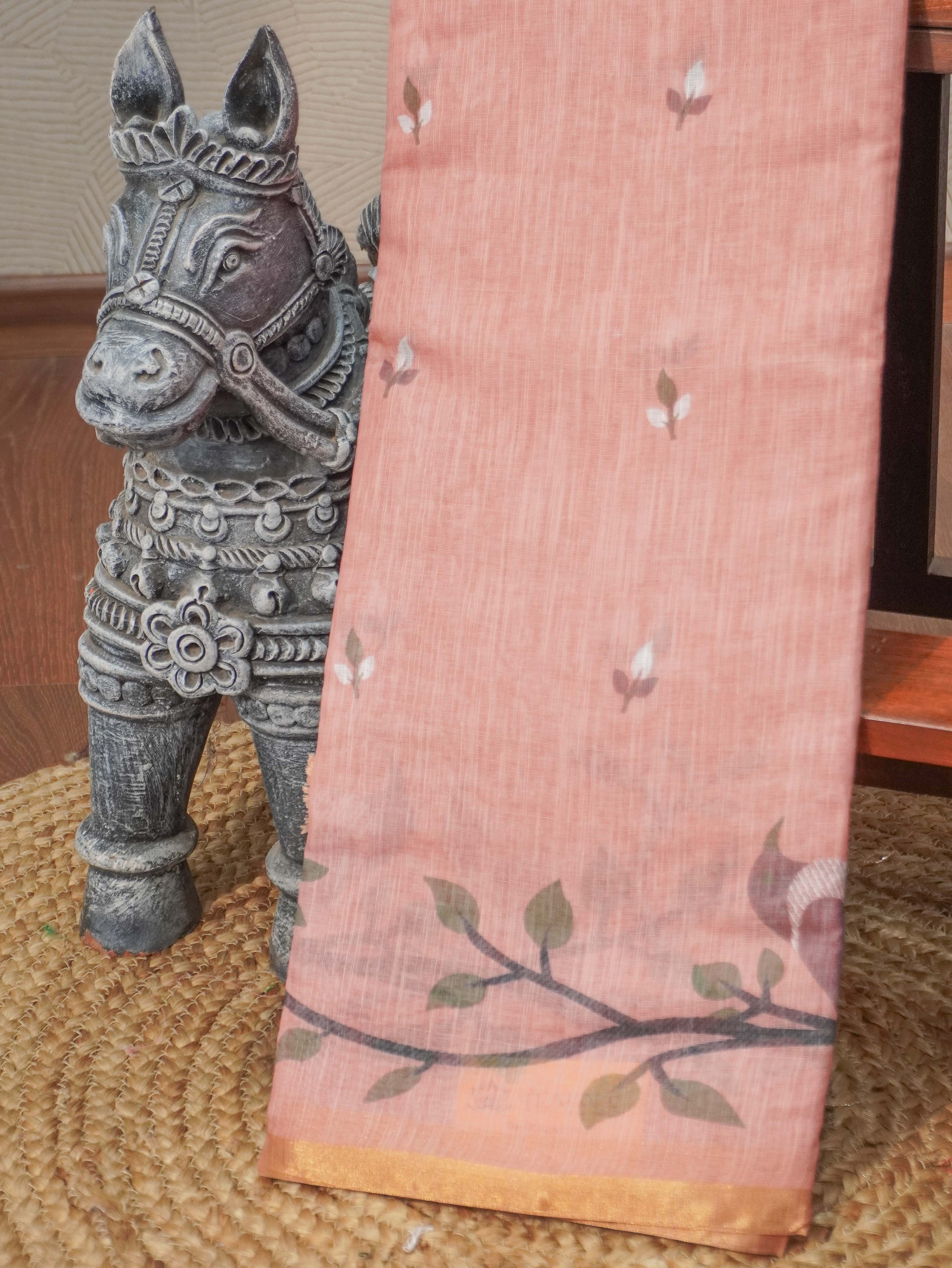 Linen Cotton Saree | TTDS3270