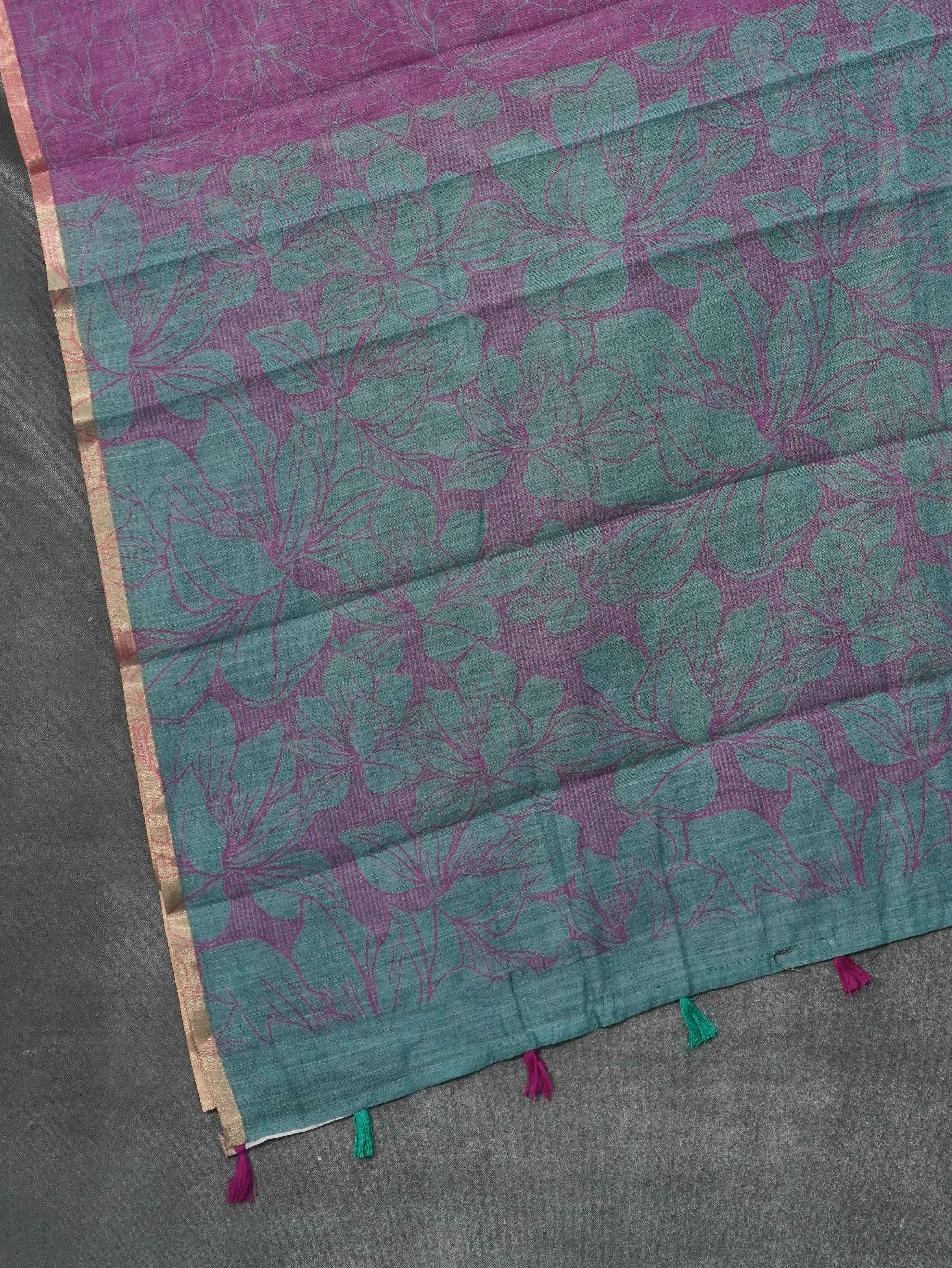 Linen Cotton Saree | TTDS3271