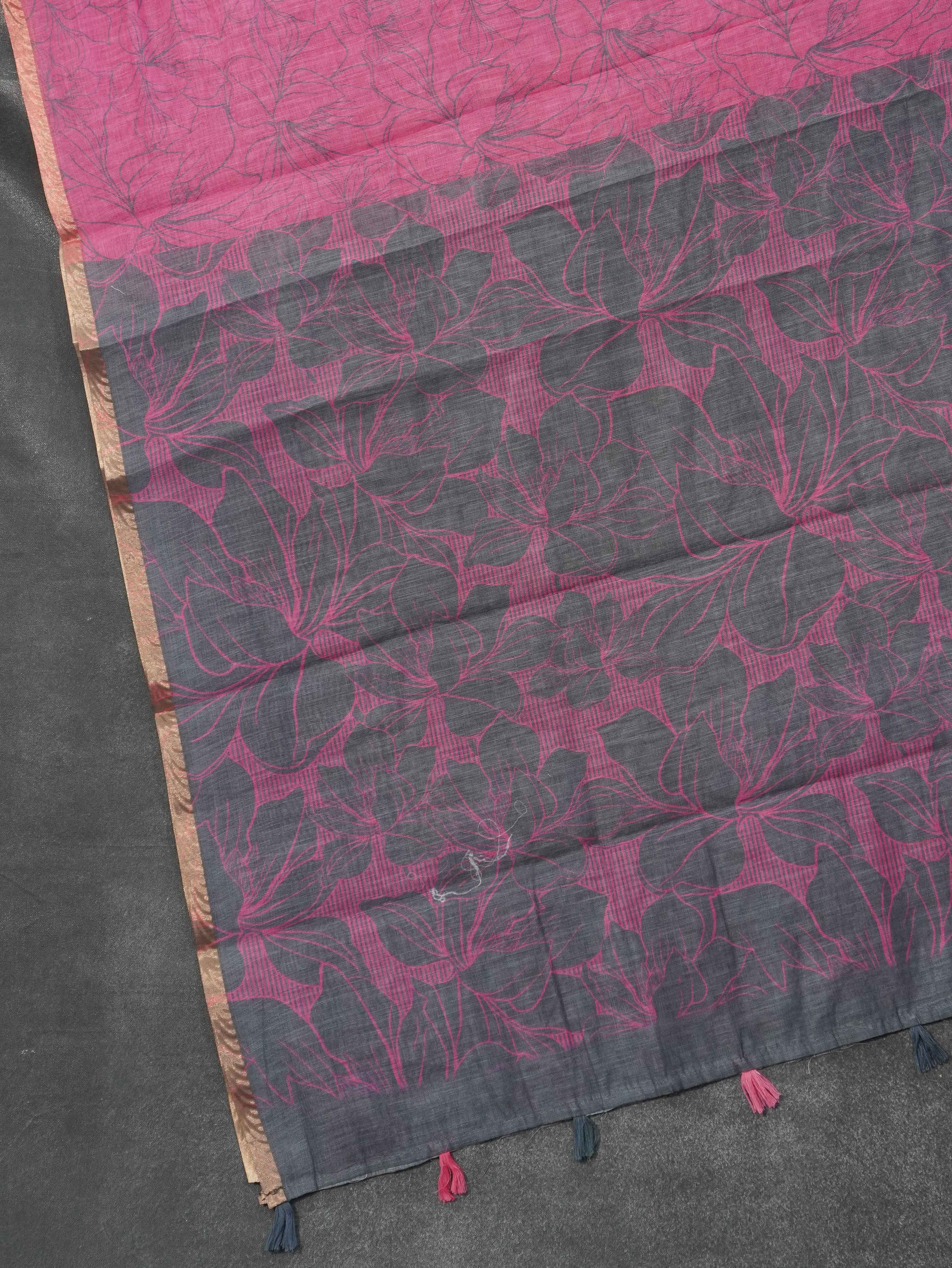 Linen Cotton Saree | TTDS3271