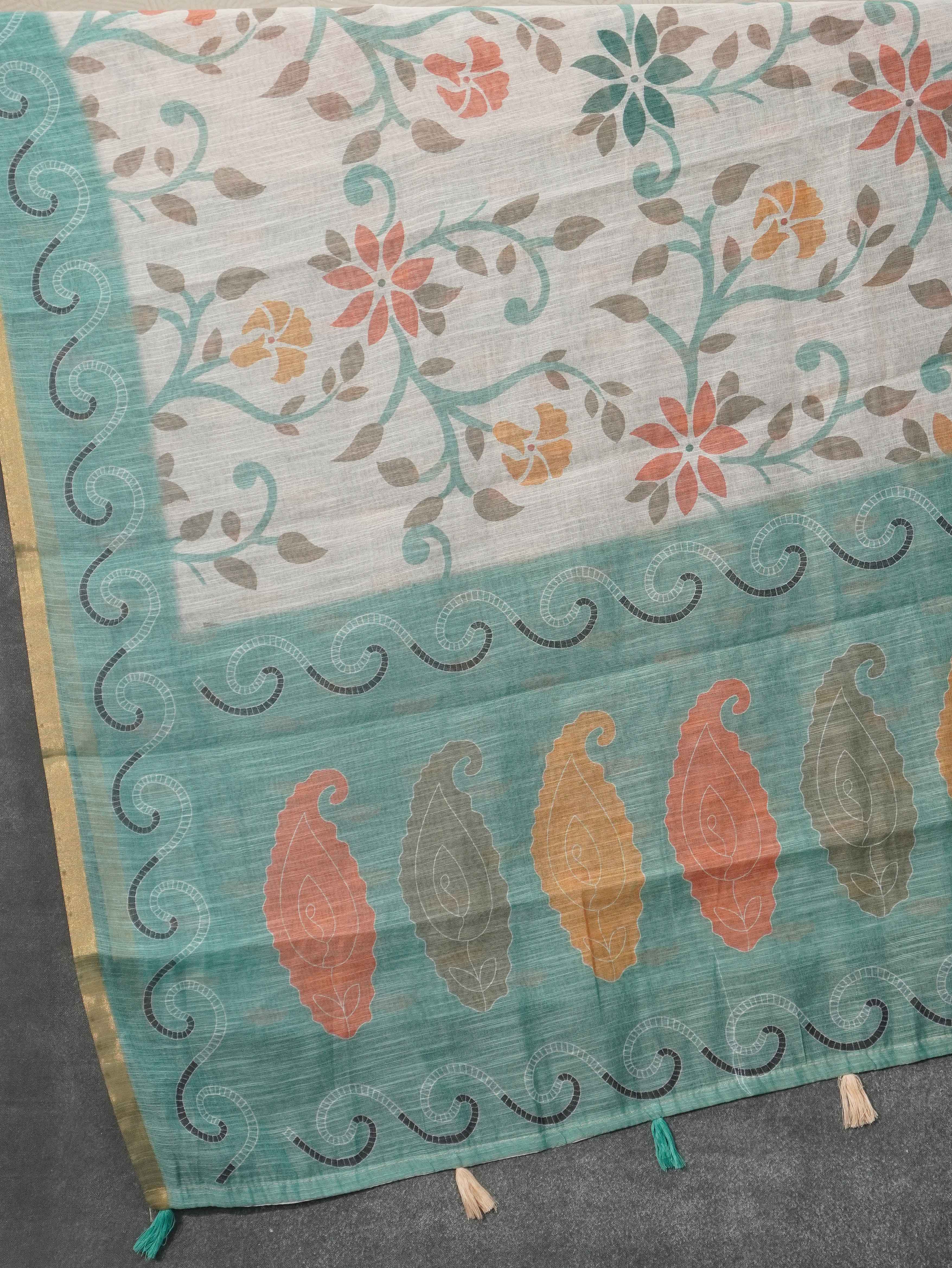 Linen Cotton Saree | TTDS3273