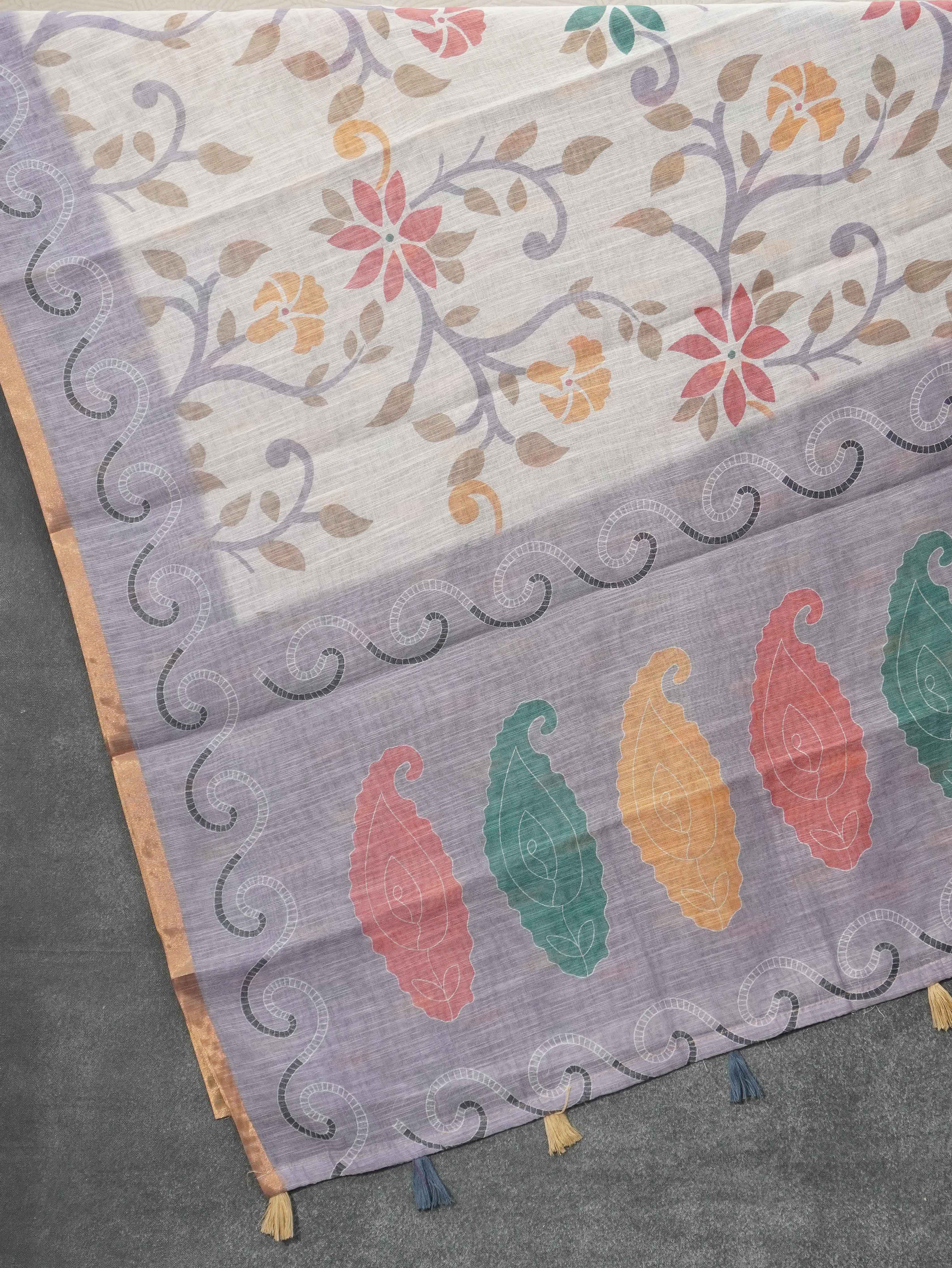 Linen Cotton Saree | TTDS3273