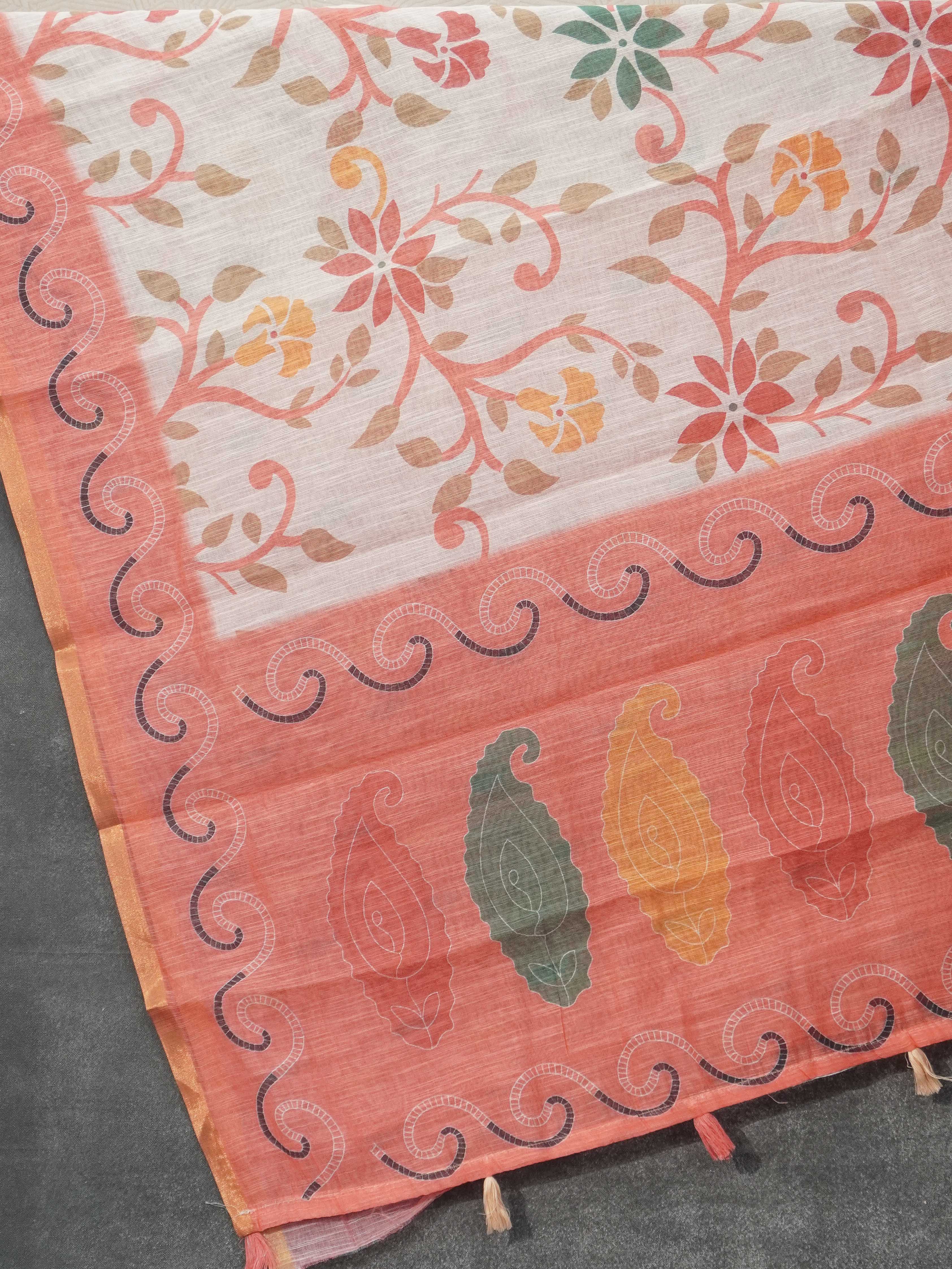 Linen Cotton Saree | TTDS3273