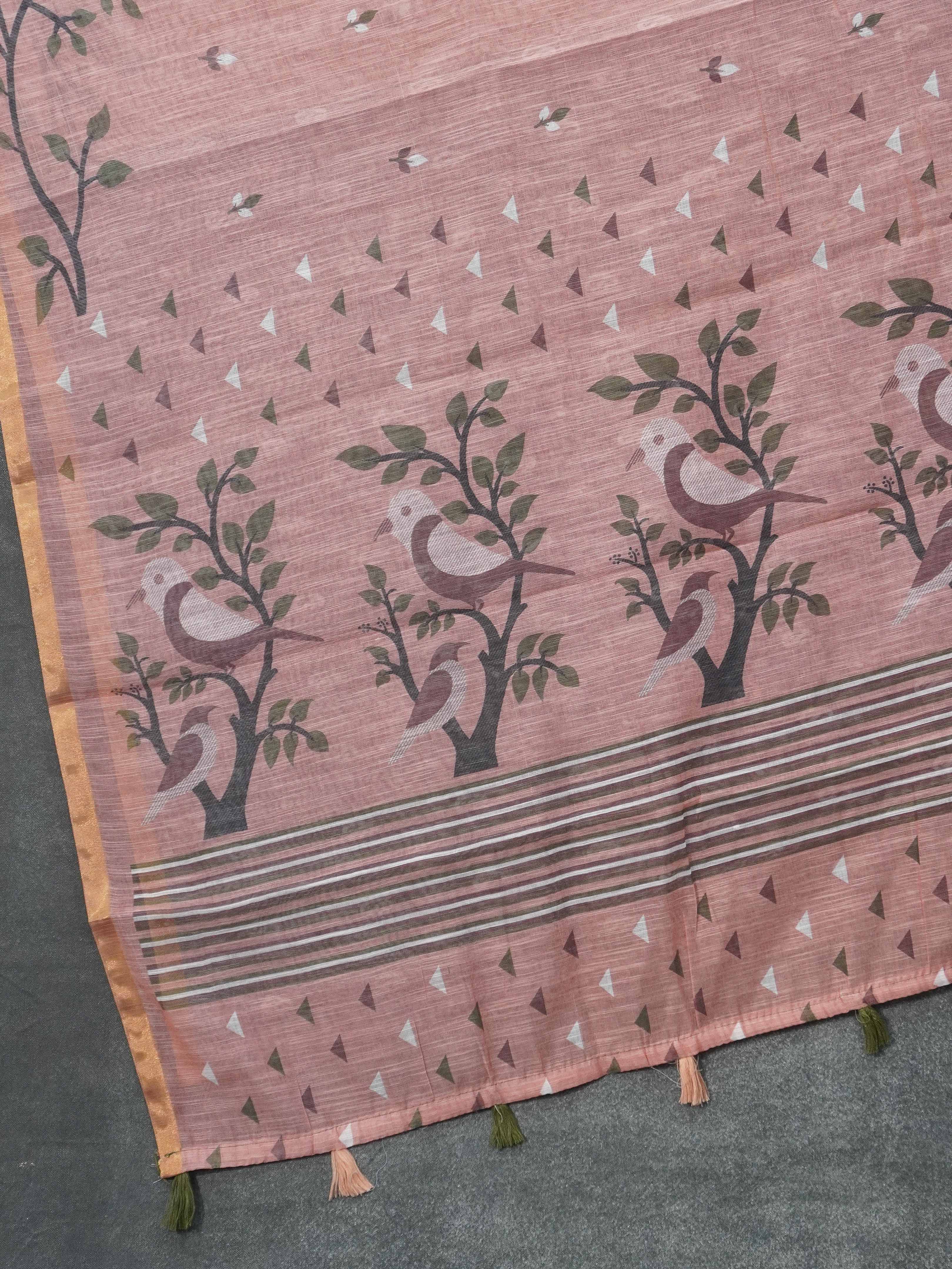 Linen Cotton Saree | TTDS3270