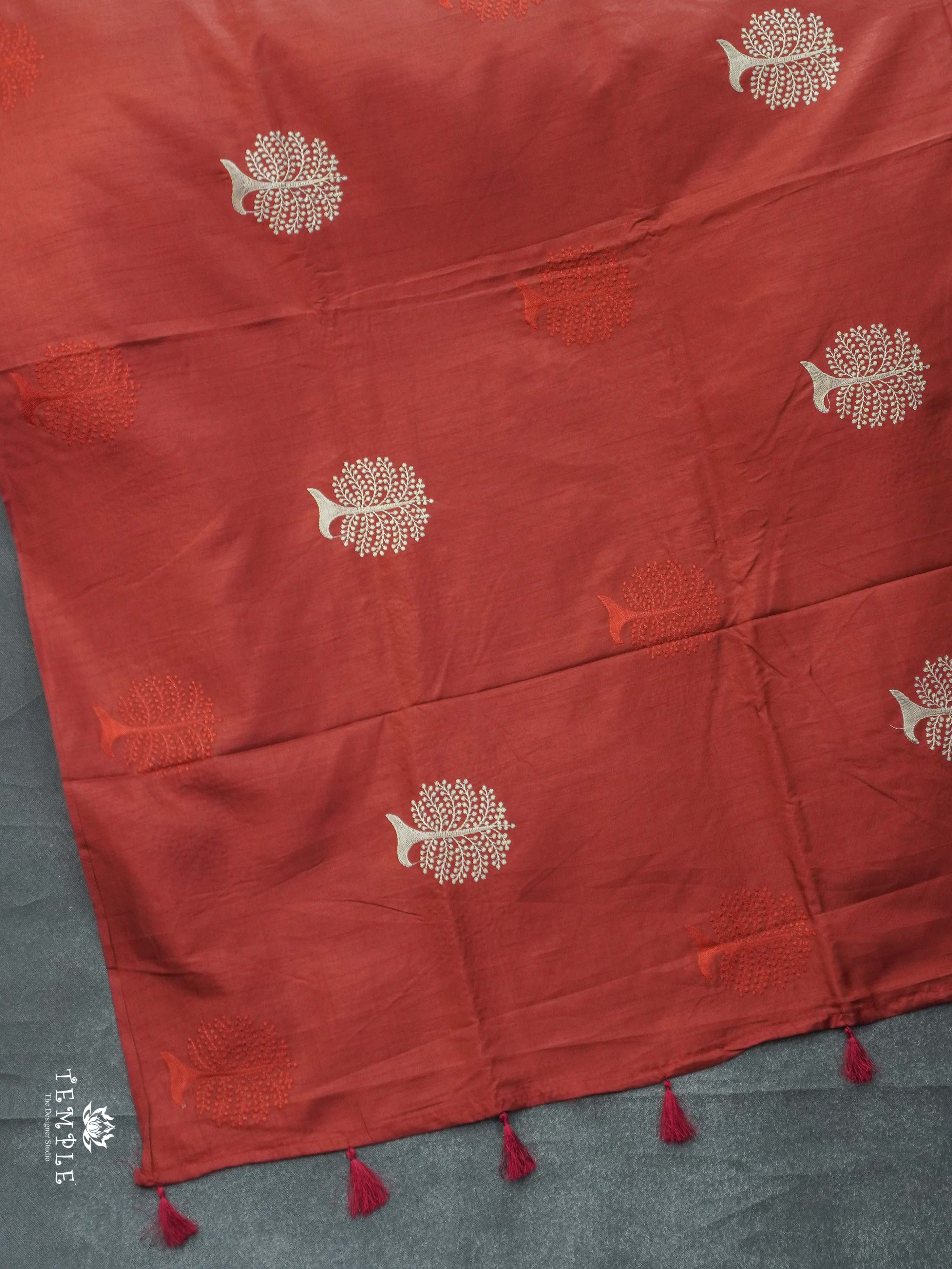 Raw Silk Saree With Thread Works | TTDS2360
