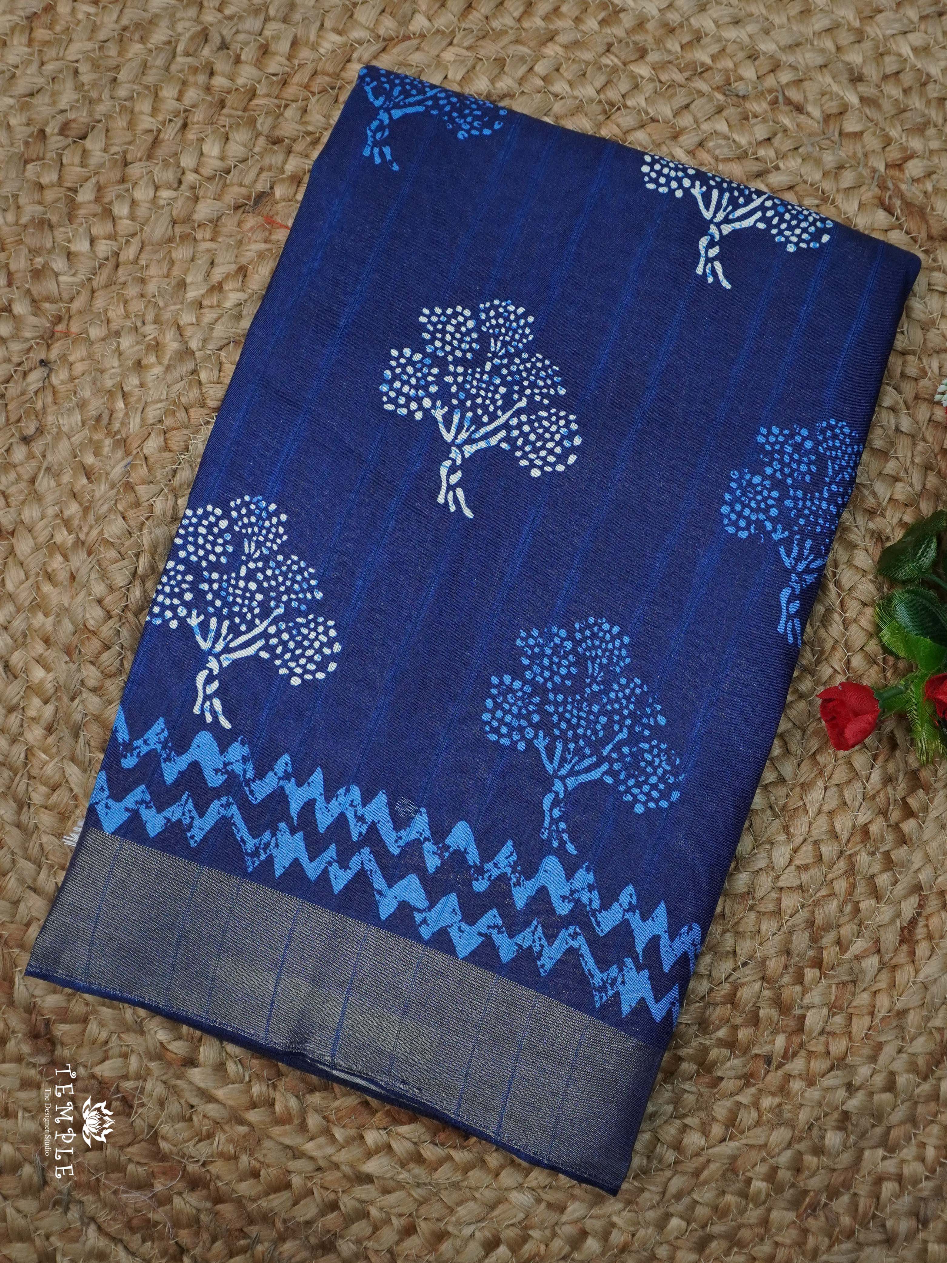 Kadhi Indigo Cotton Saree | TTDS804
