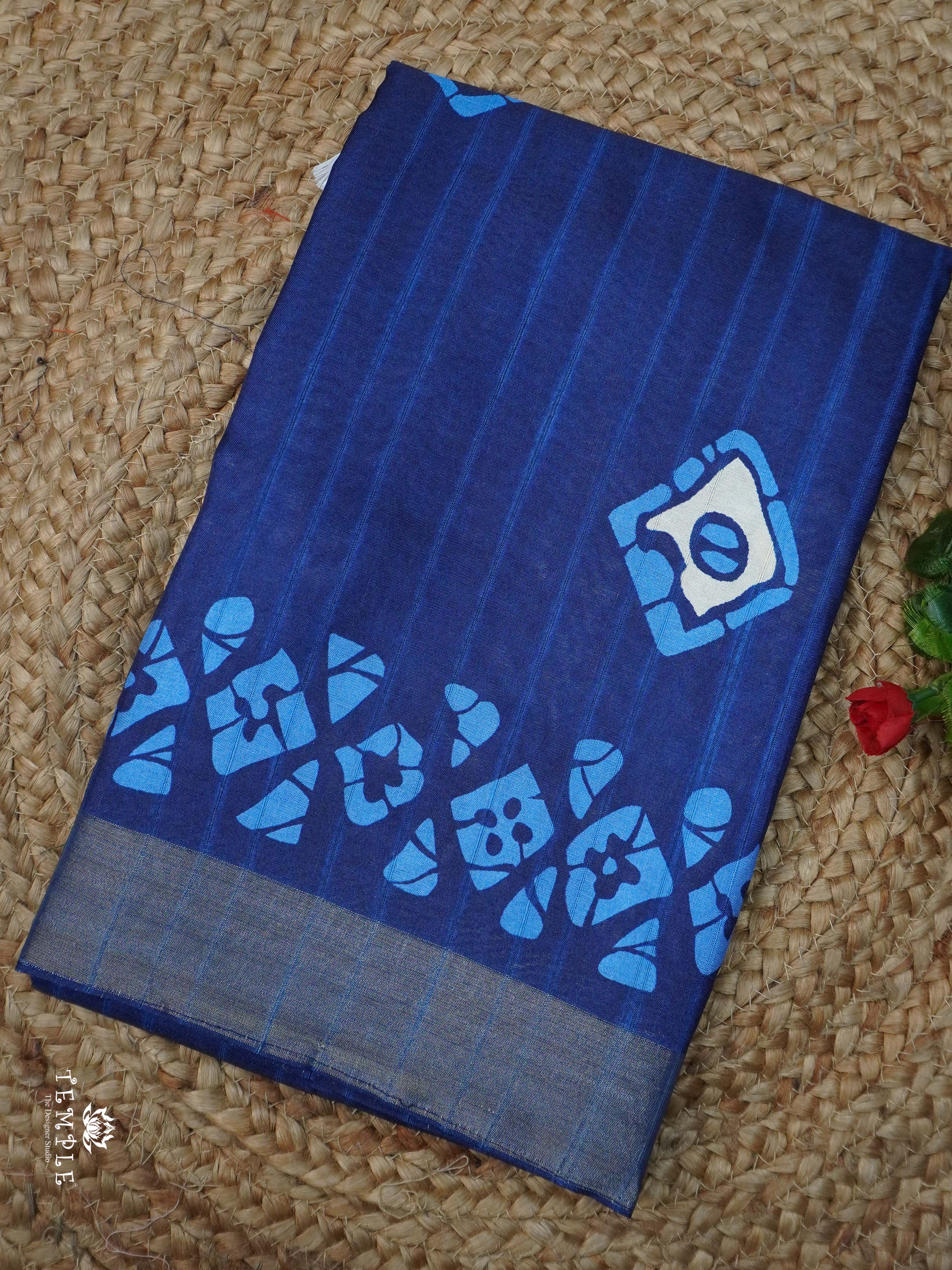 Kadhi Indigo Cotton Saree | TTDS804