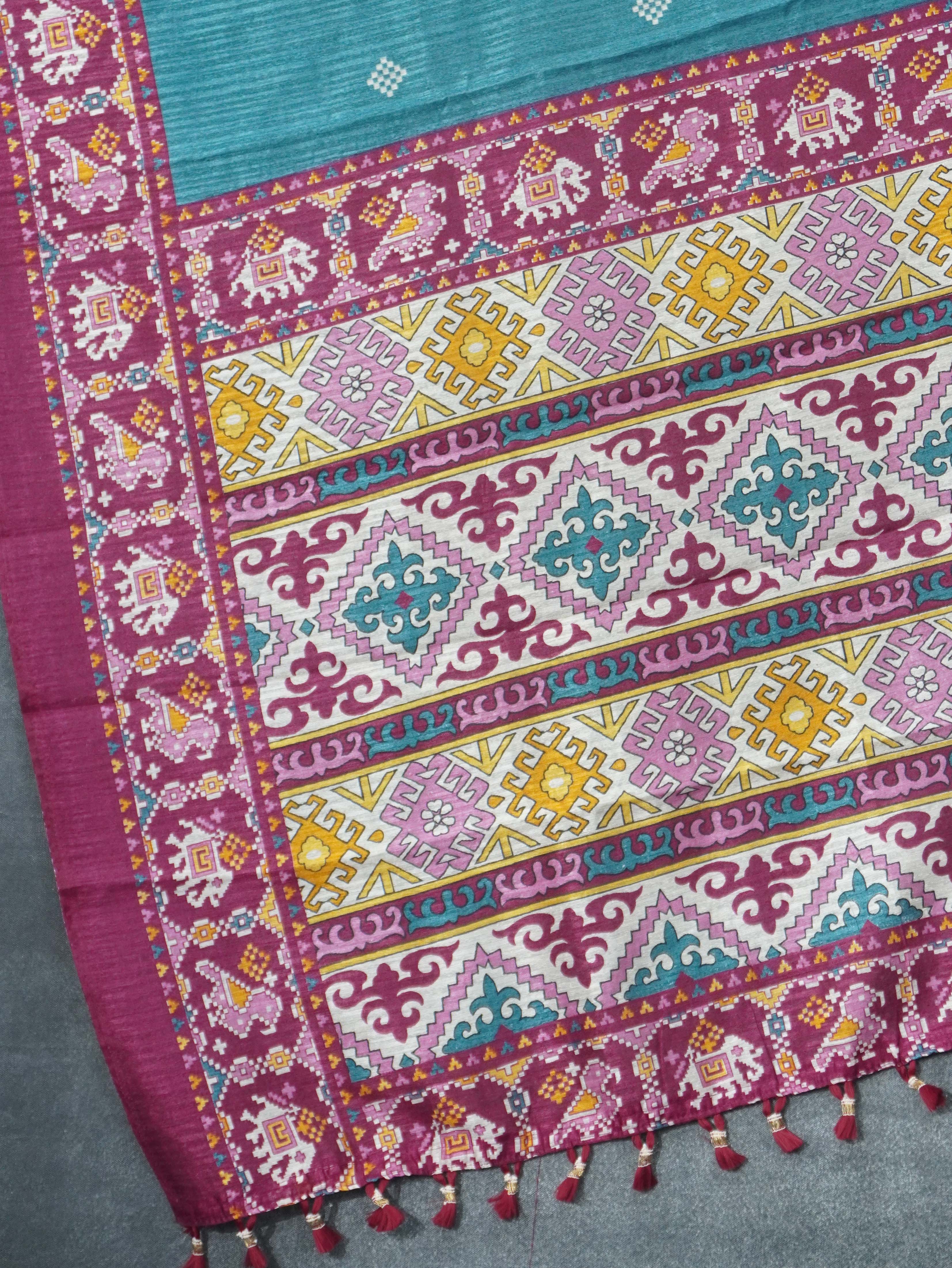 Jute Linen Silk Saree | TTDS3289