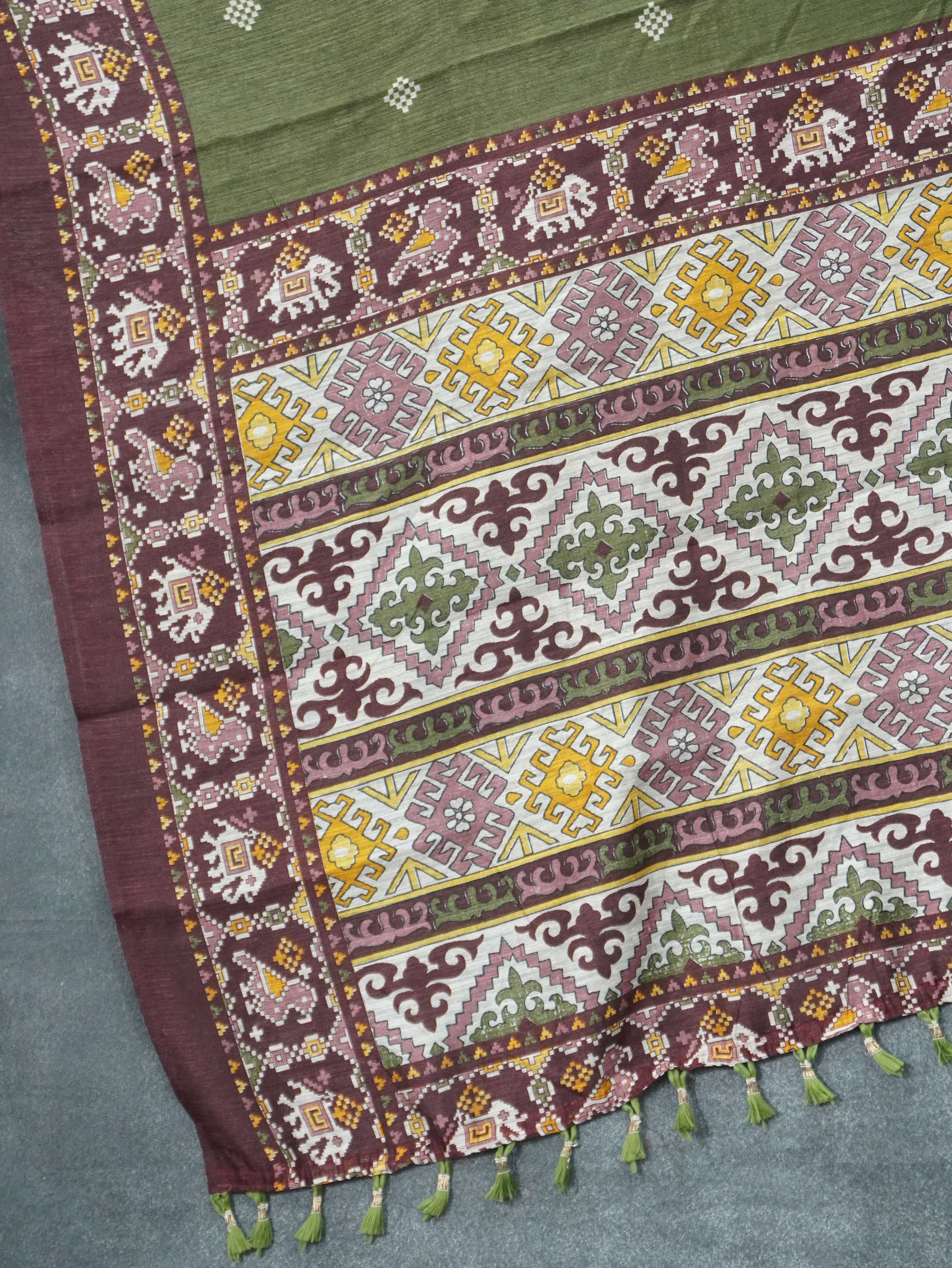 Jute Linen Silk Saree | TTDS3289