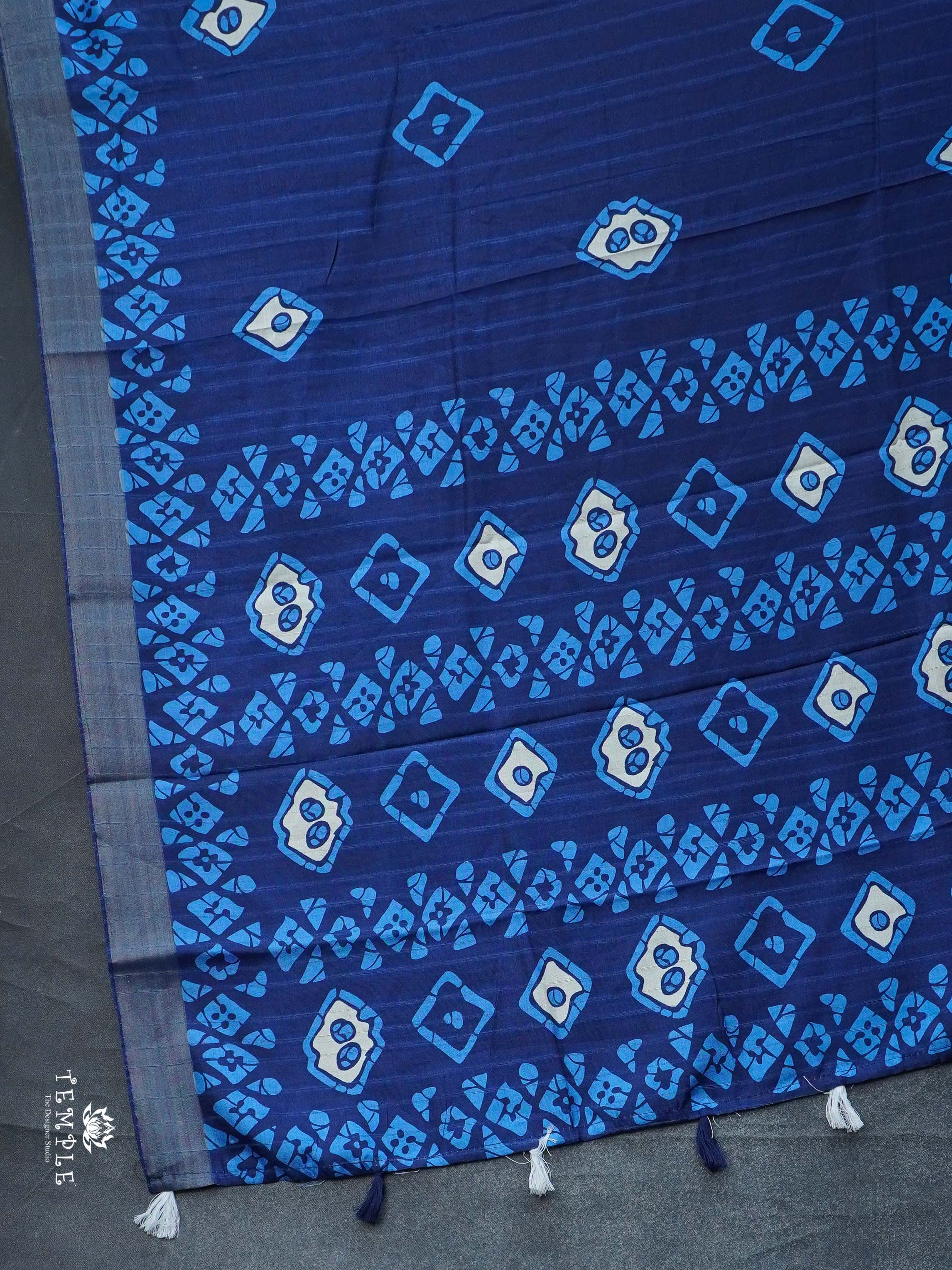 Kadhi Indigo Cotton Saree | TTDS804