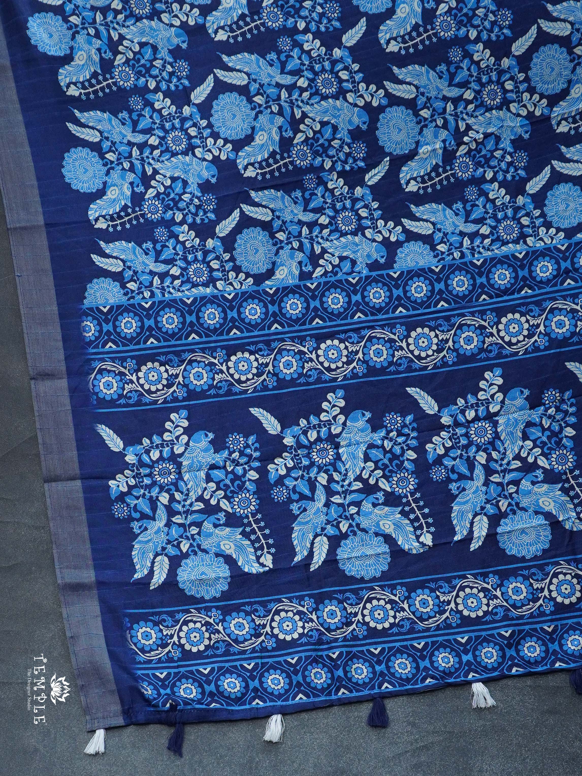 Kadhi Indigo Cotton Saree | TTDS804