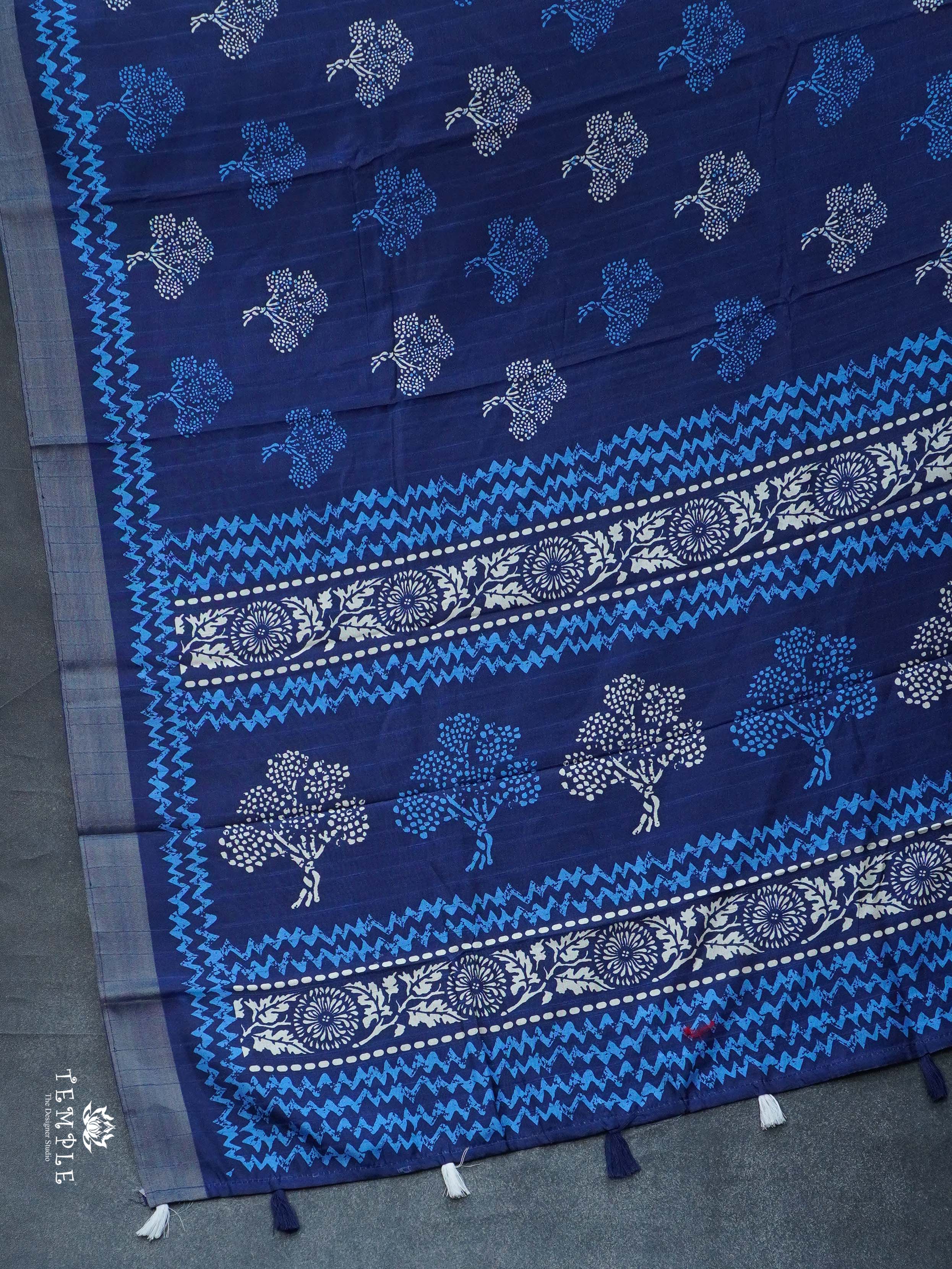 Kadhi Indigo Cotton Saree | TTDS804