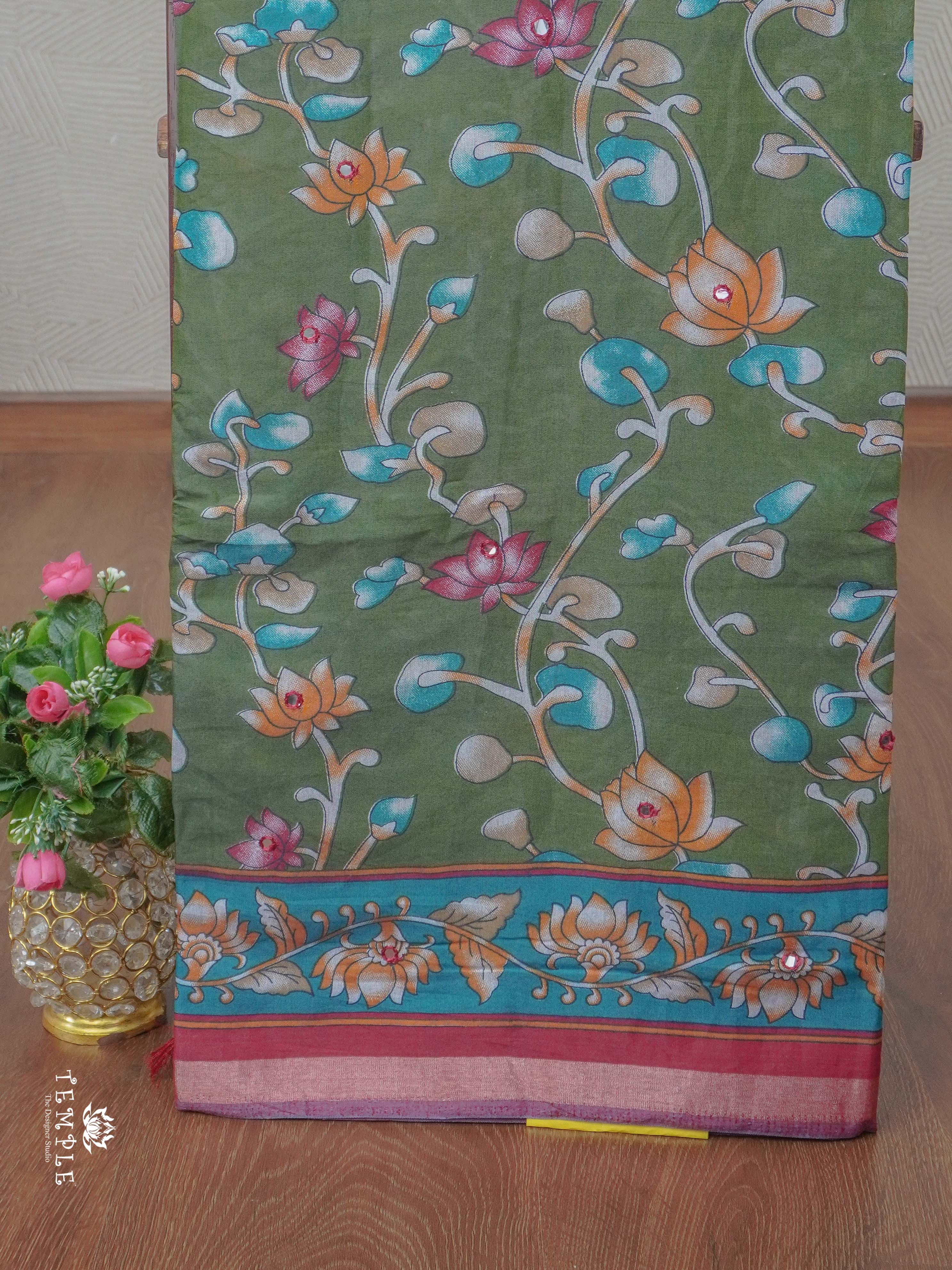 Soft Cotton Saree with Mirror Work | TTDS2363