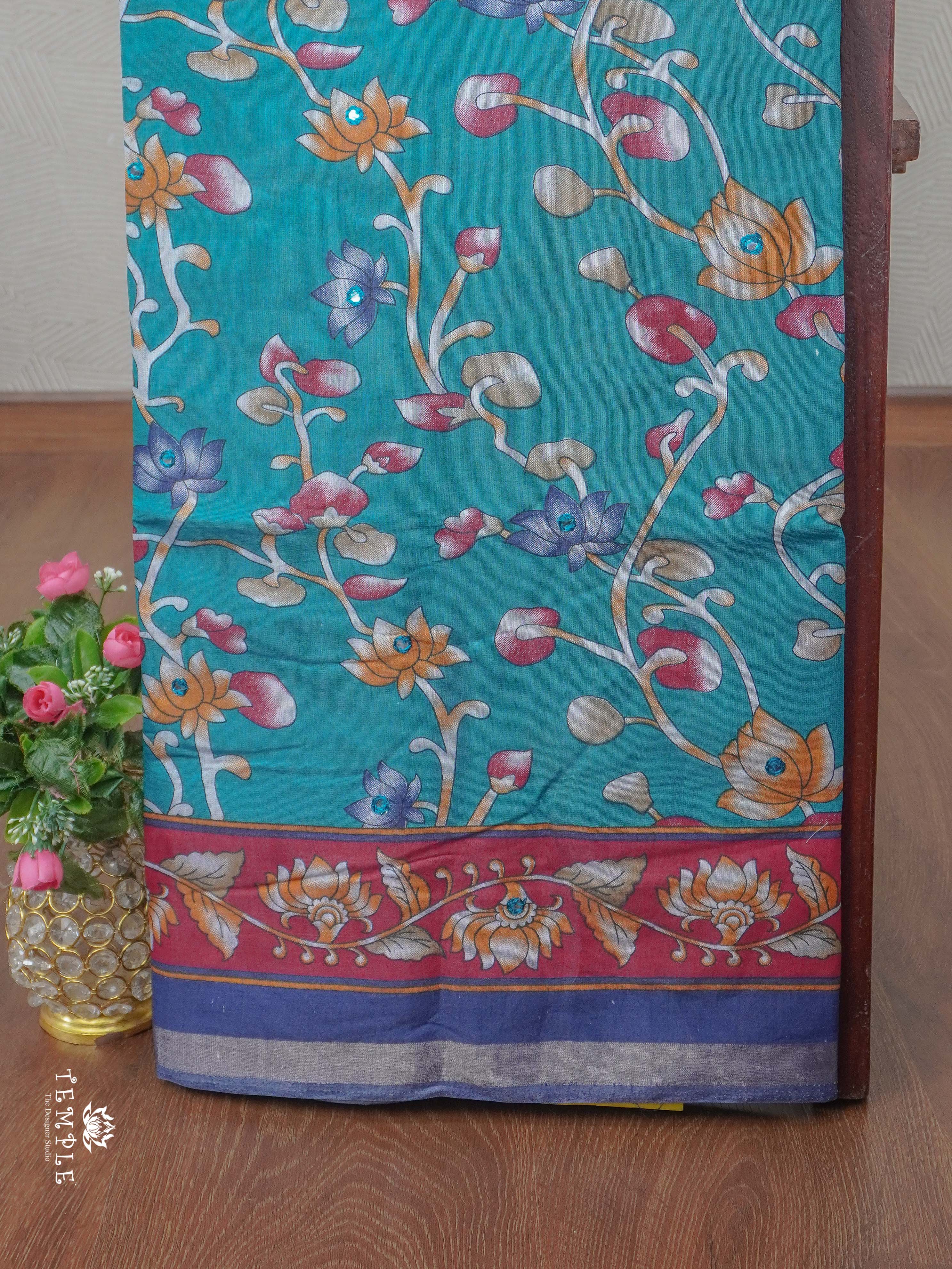 Soft Cotton Saree with Mirror Work | TTDS2363