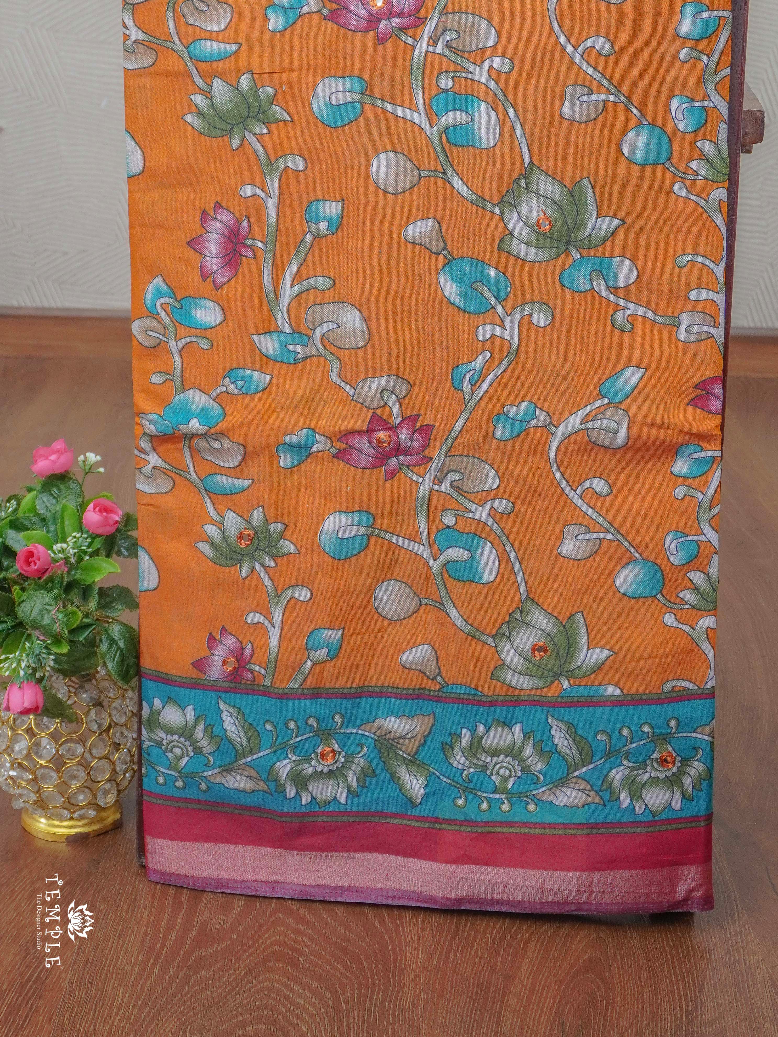 Soft Cotton Saree with Mirror Work | TTDS2363