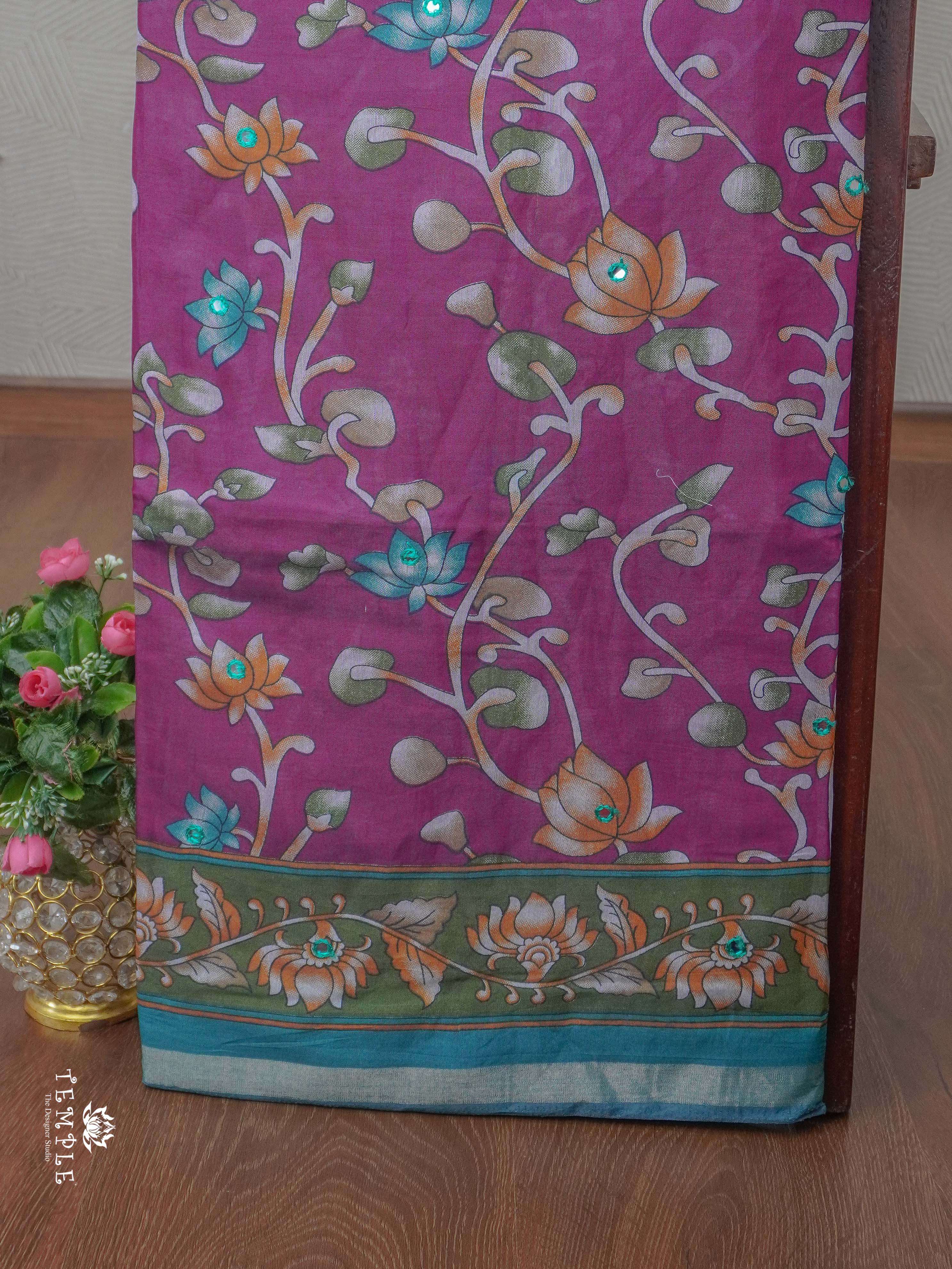 Soft Cotton Saree with Mirror Work | TTDS2363