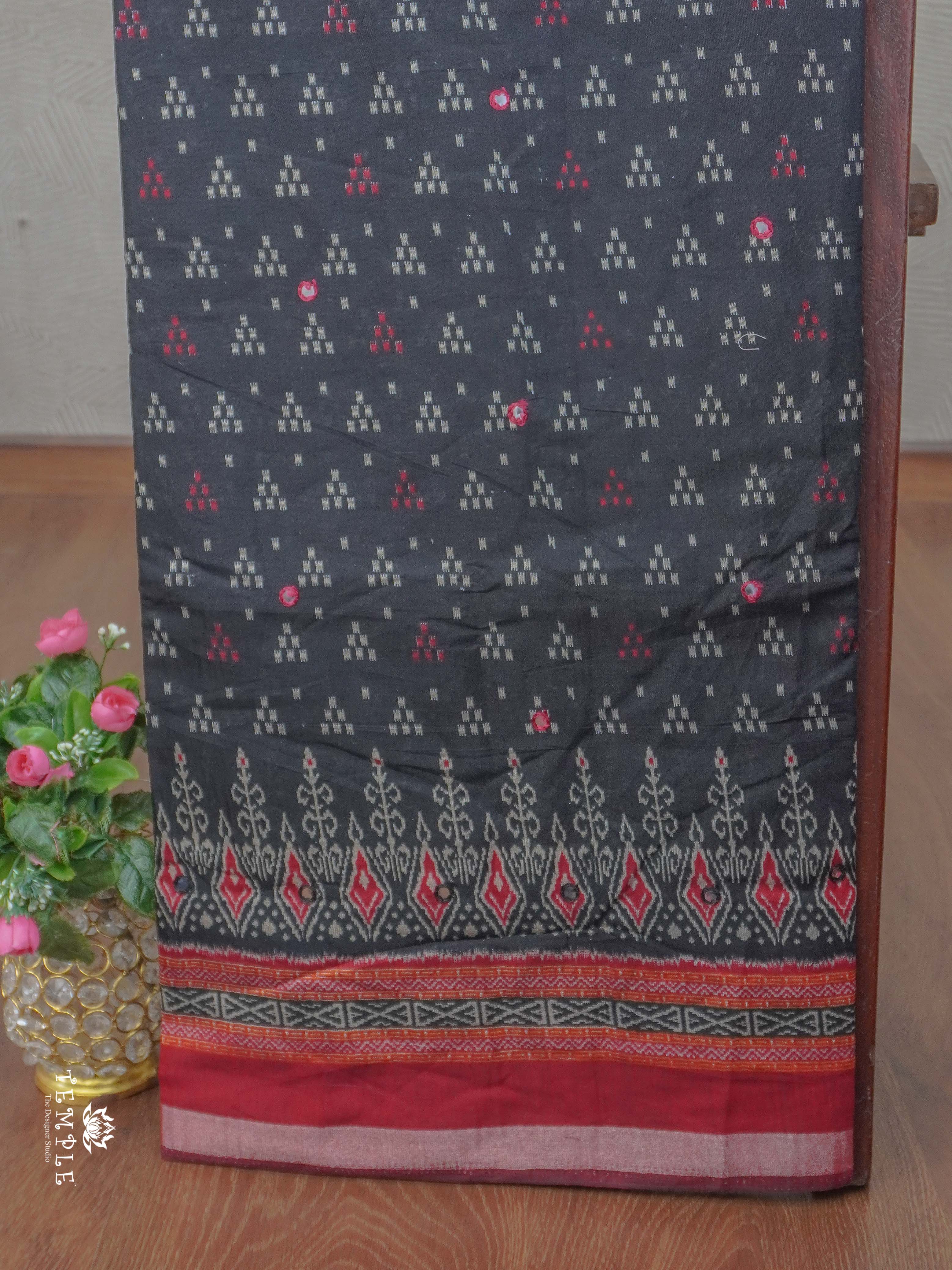 Fancy Cotton Saree with Mirror Work | TTDS2352