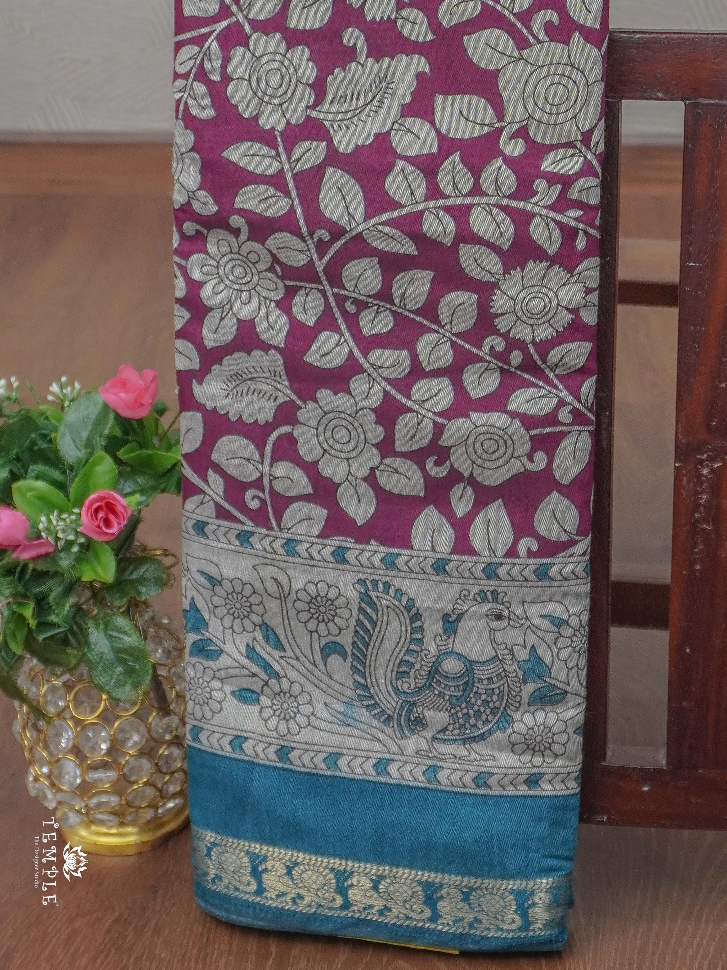 Mangalagiri Cotton Saree with Floral Designs | TTDS2362