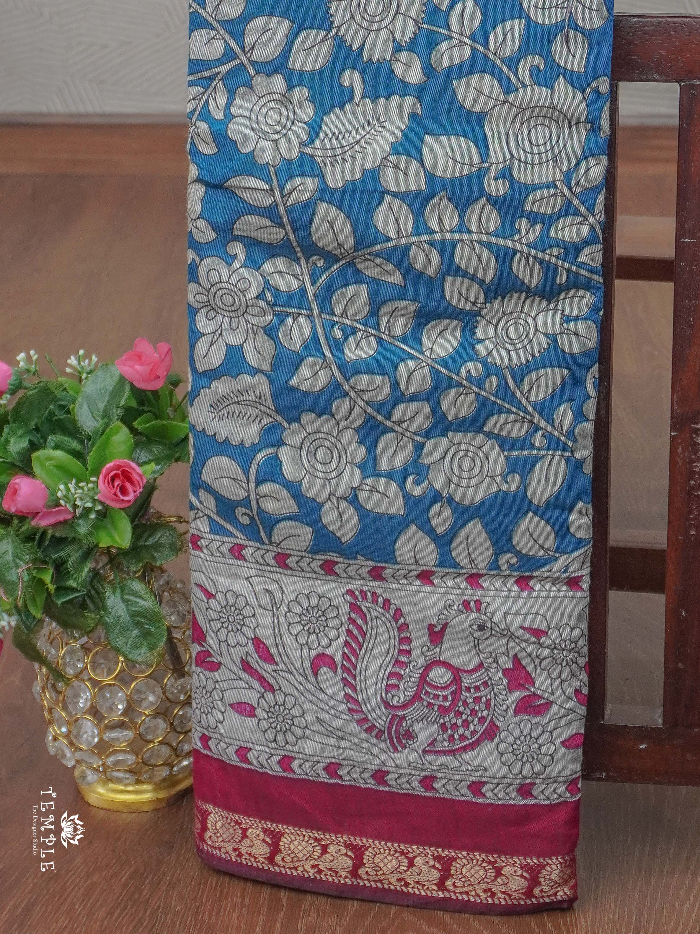 Mangalagiri Cotton Saree with Floral Designs | TTDS2362