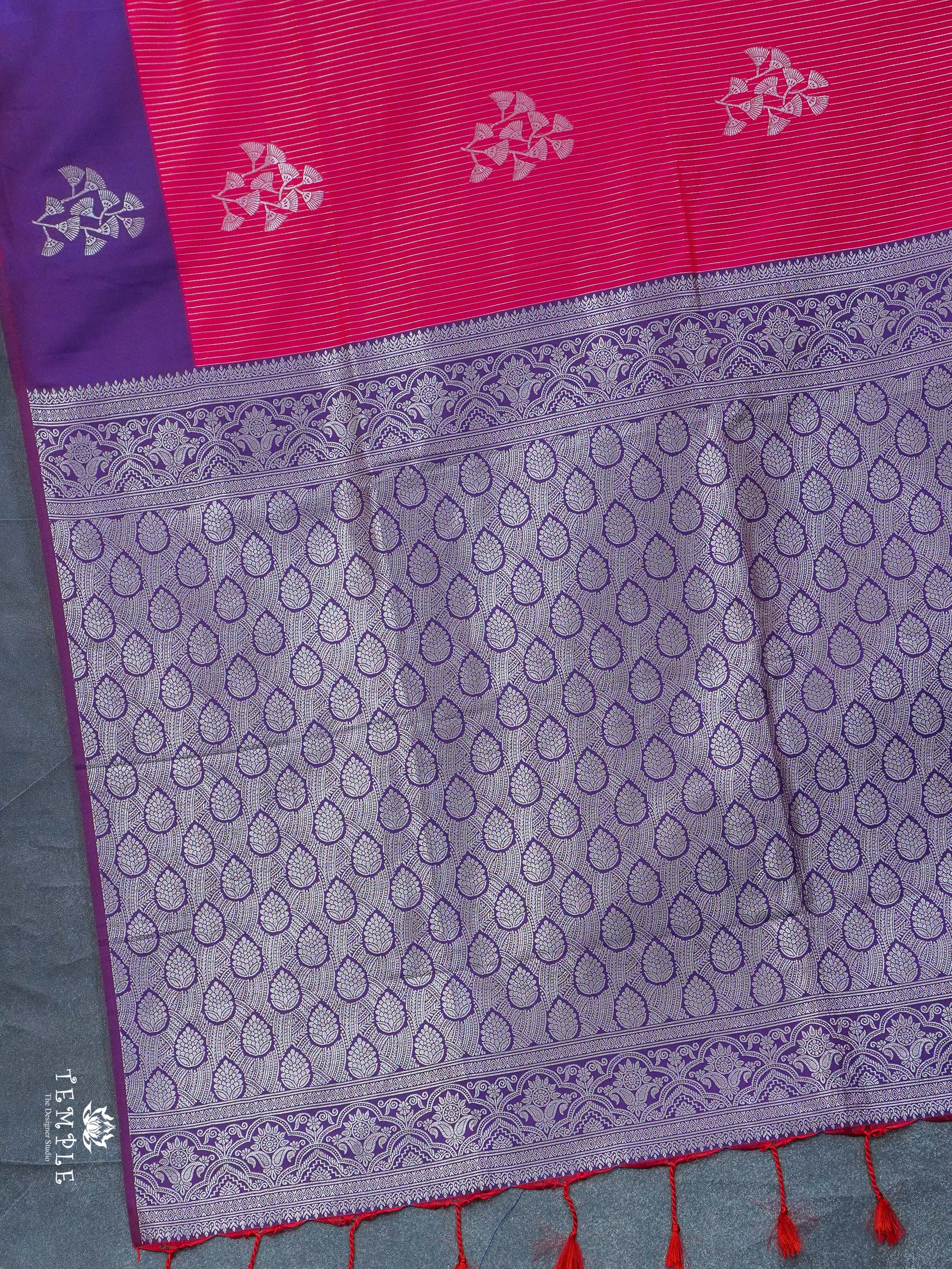 Lichi Silk Saree With Zari woven Pattern | TTDS2366