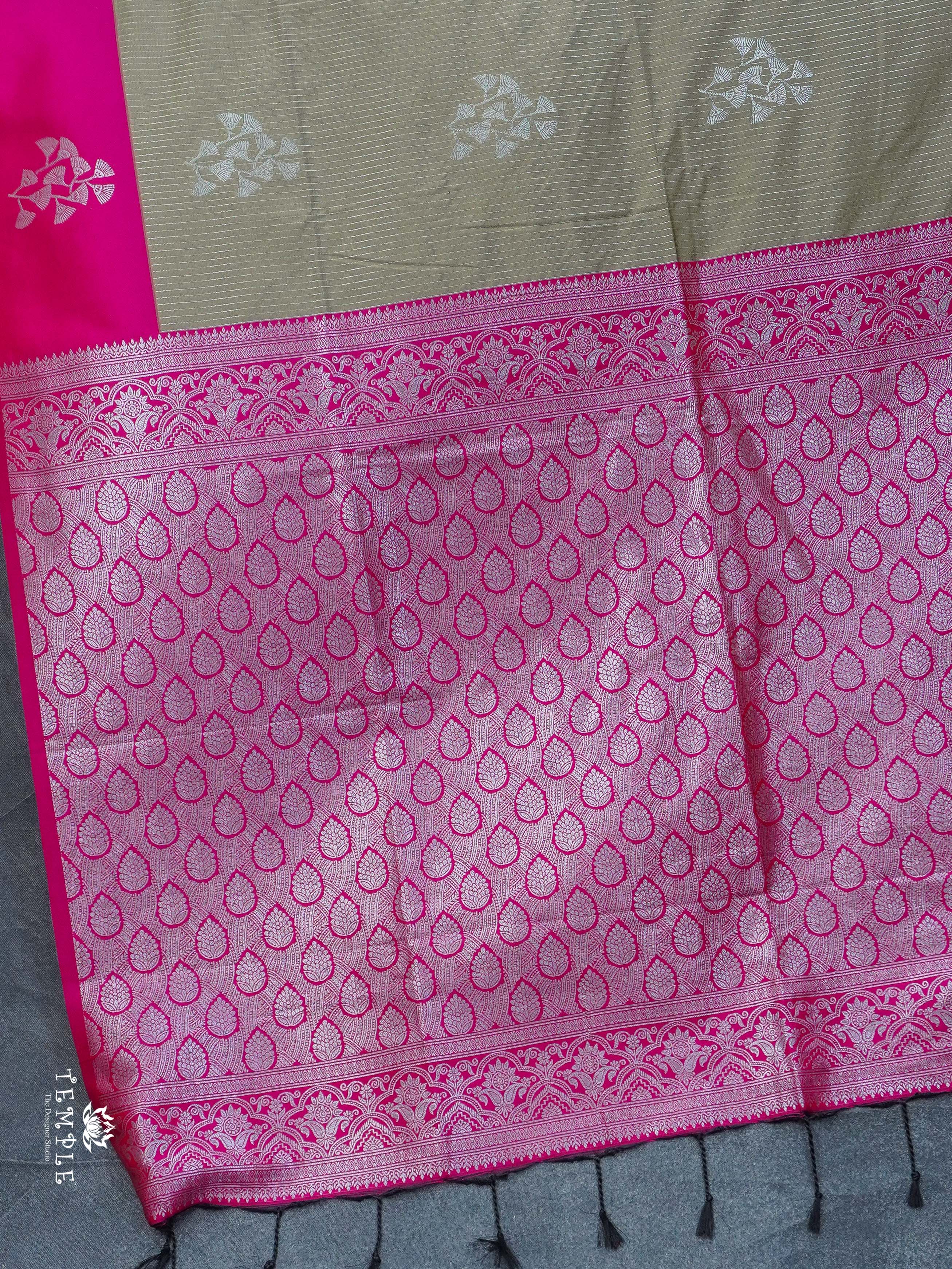Lichi Silk Saree With Zari woven Pattern | TTDS2366