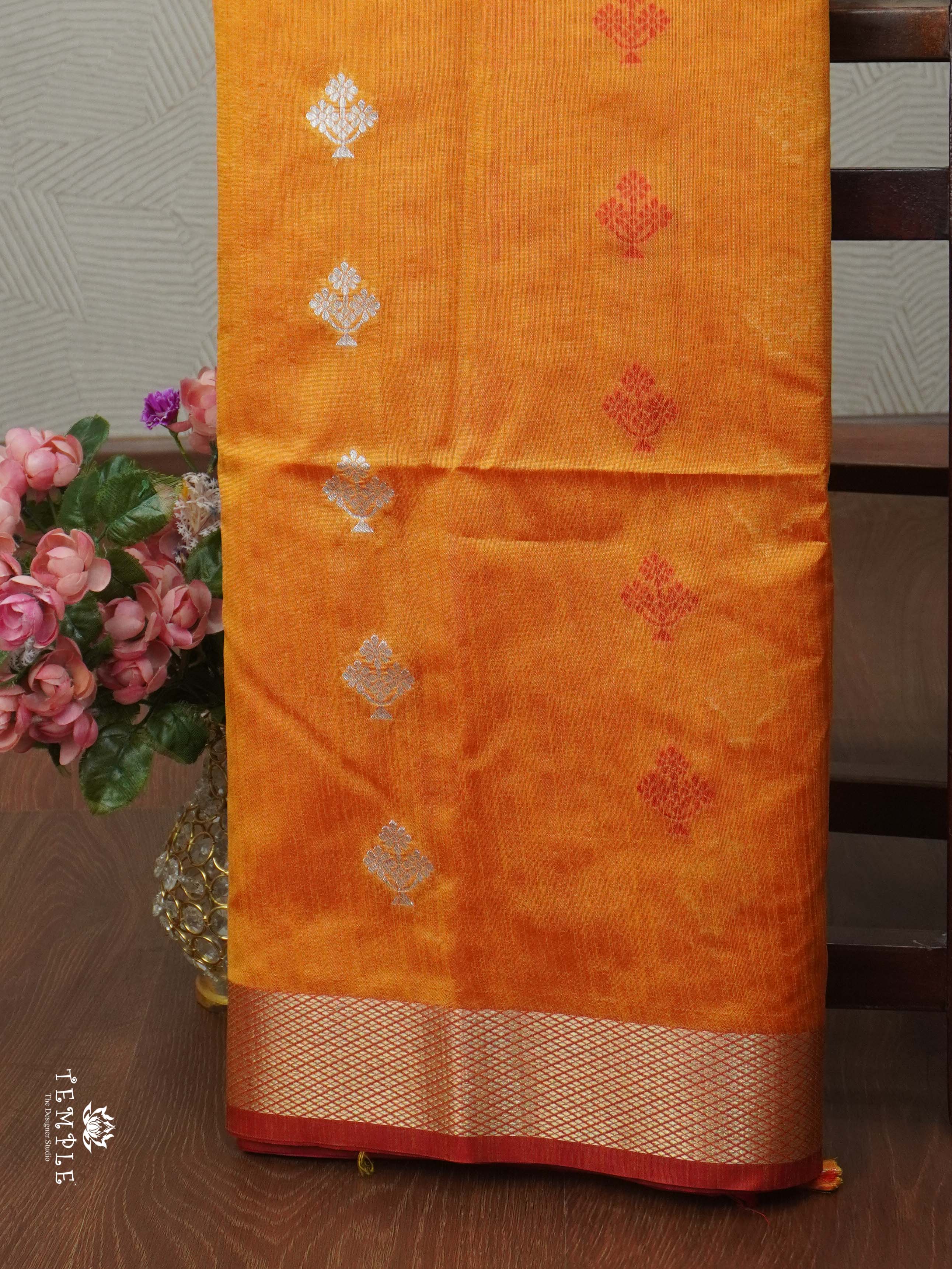 Raw Silk Saree with Zari Woven Pattern| TTDS1892